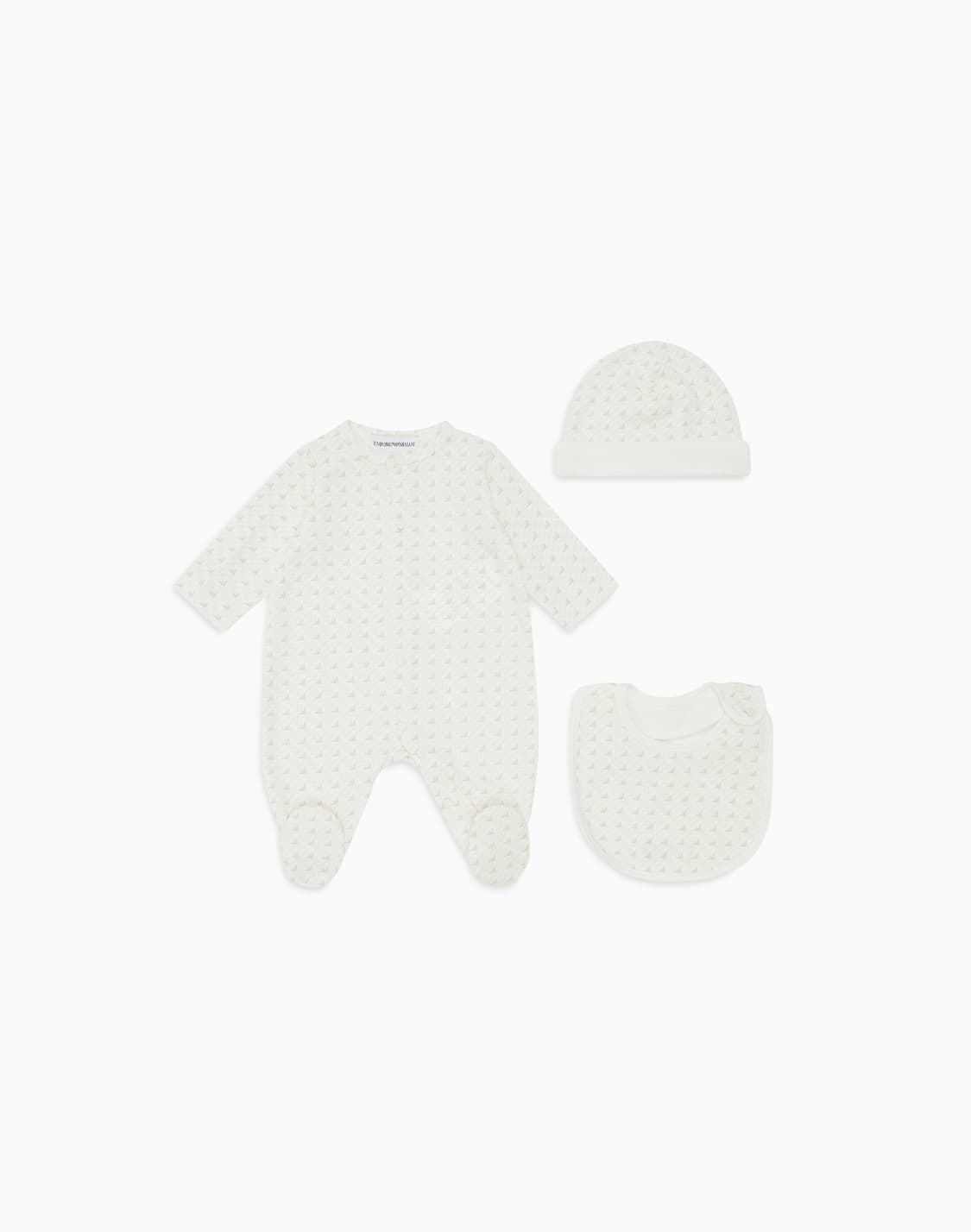 jersey-onesie-bib-and-beanie-gift-set-with-op-art-eagles-beige--emporio-armani