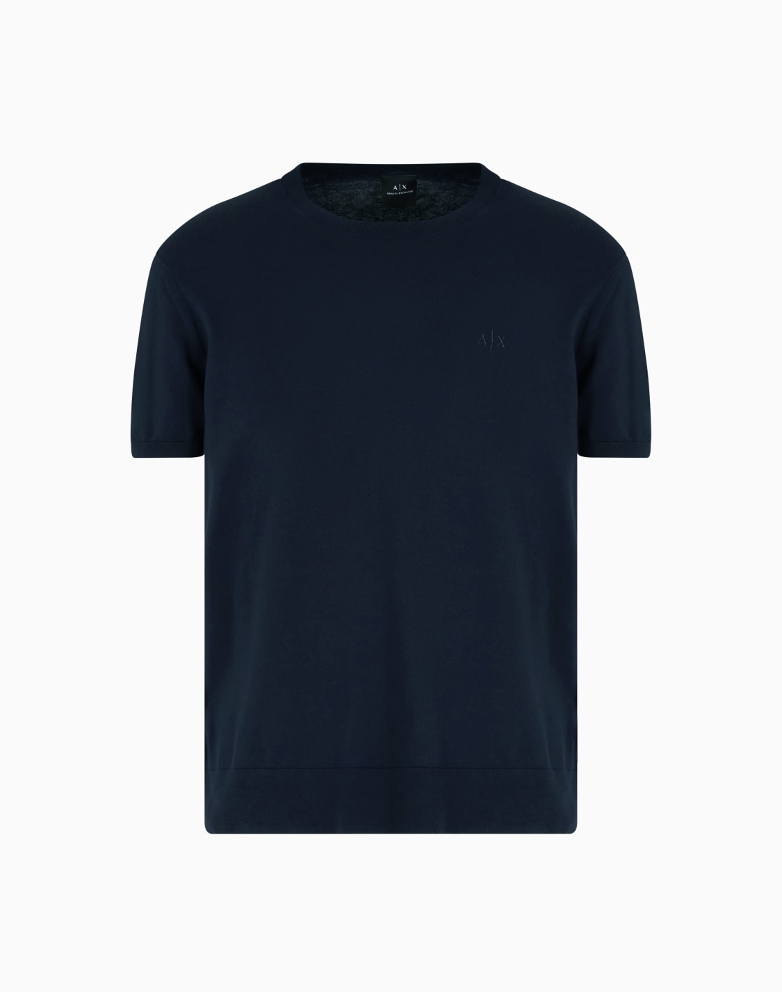 -オガニックコットン-ニット-tシャツ-ネイビブル--armani-exchange