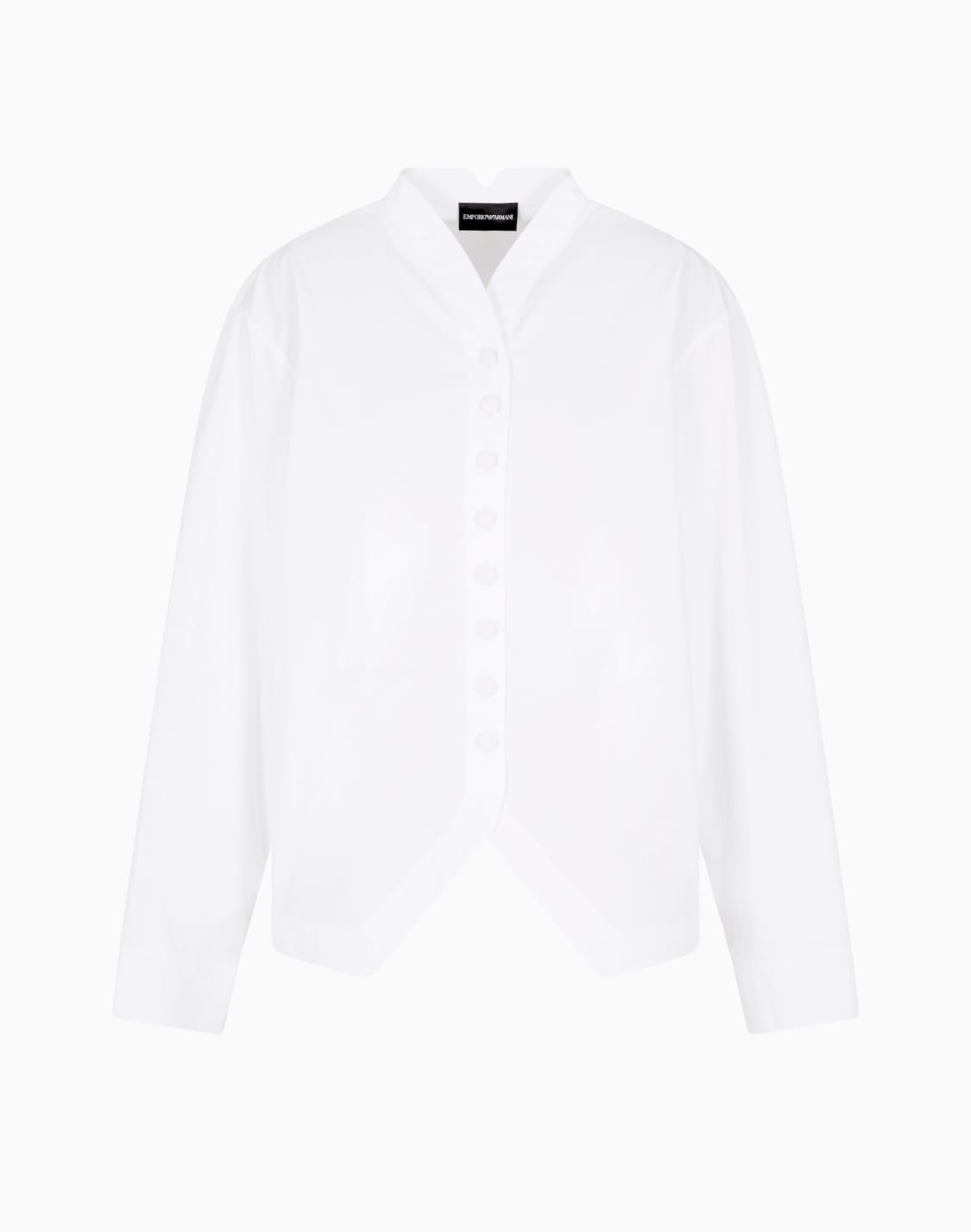 brushed-cotton-shirt-with-shaped-hem-white--emporio-armani