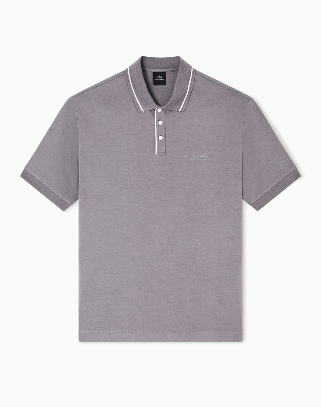 polo-coupe-rgulire-en-jersey-extensible-gris--armani-exchange