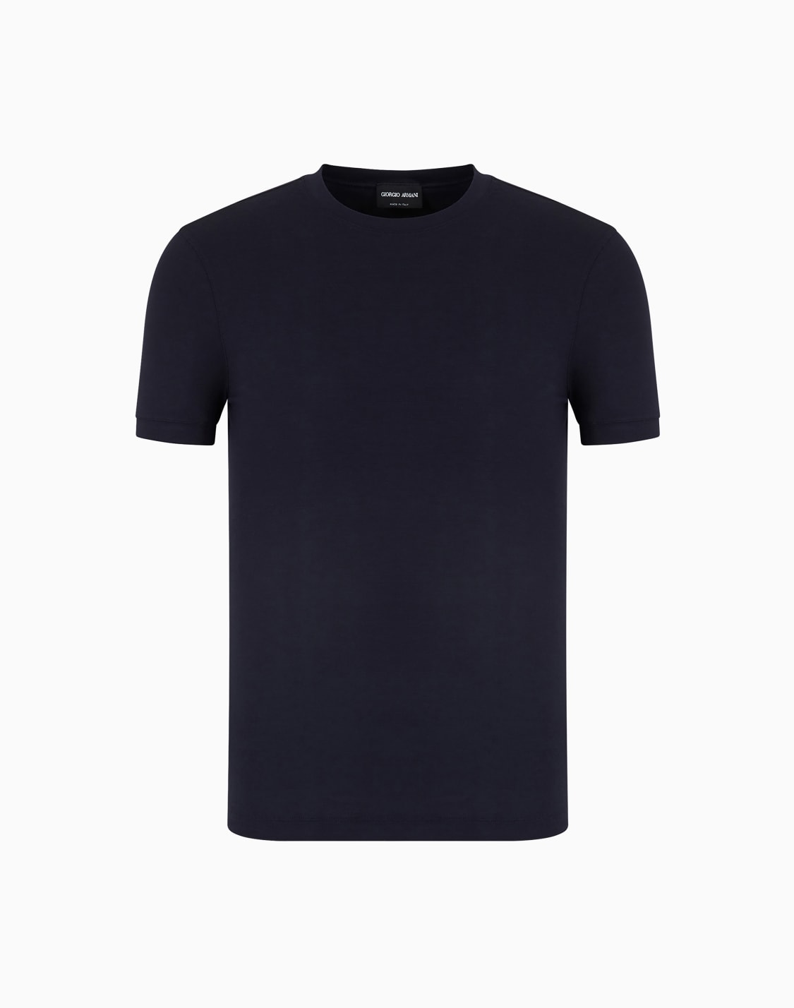 クルネック半袖tシャツ-ストレッチビスコスジャジ-ネイビブル--giorgio-armani