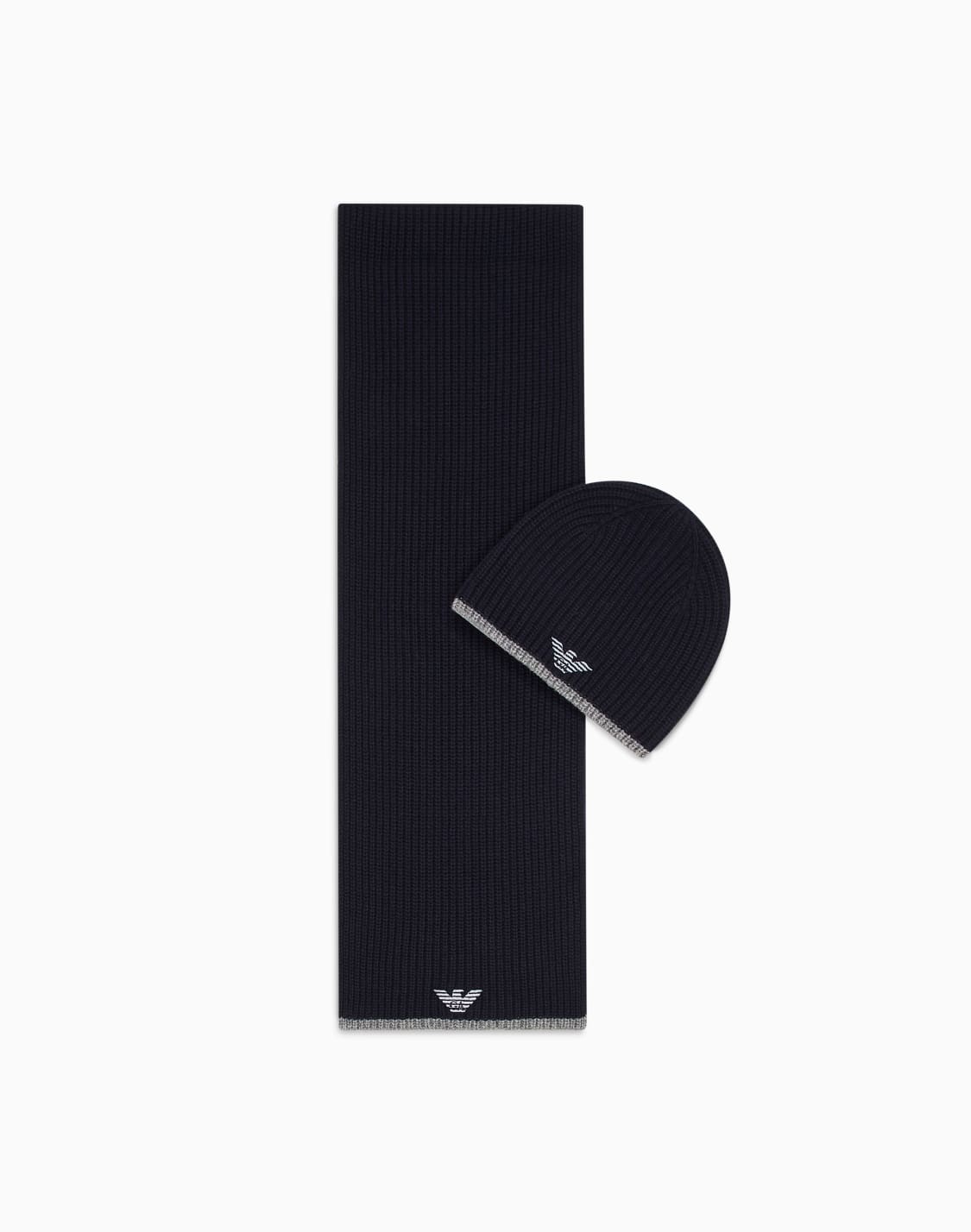 set-cappello-e-sciarpa-con-ricamo-aquila-blu-navy--emporio-armani