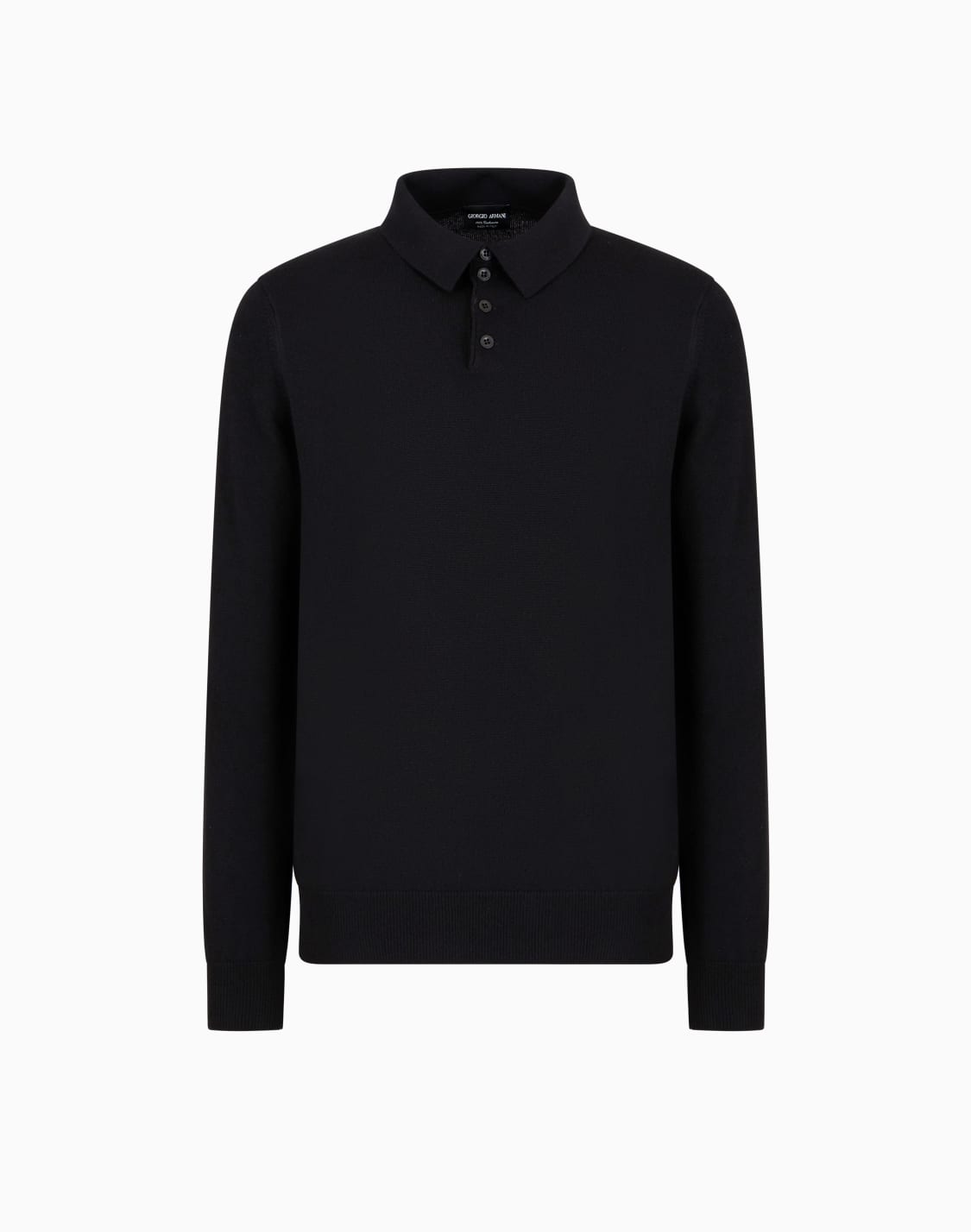 長袖ポロシャツ-カシミア-ブラック--giorgio-armani