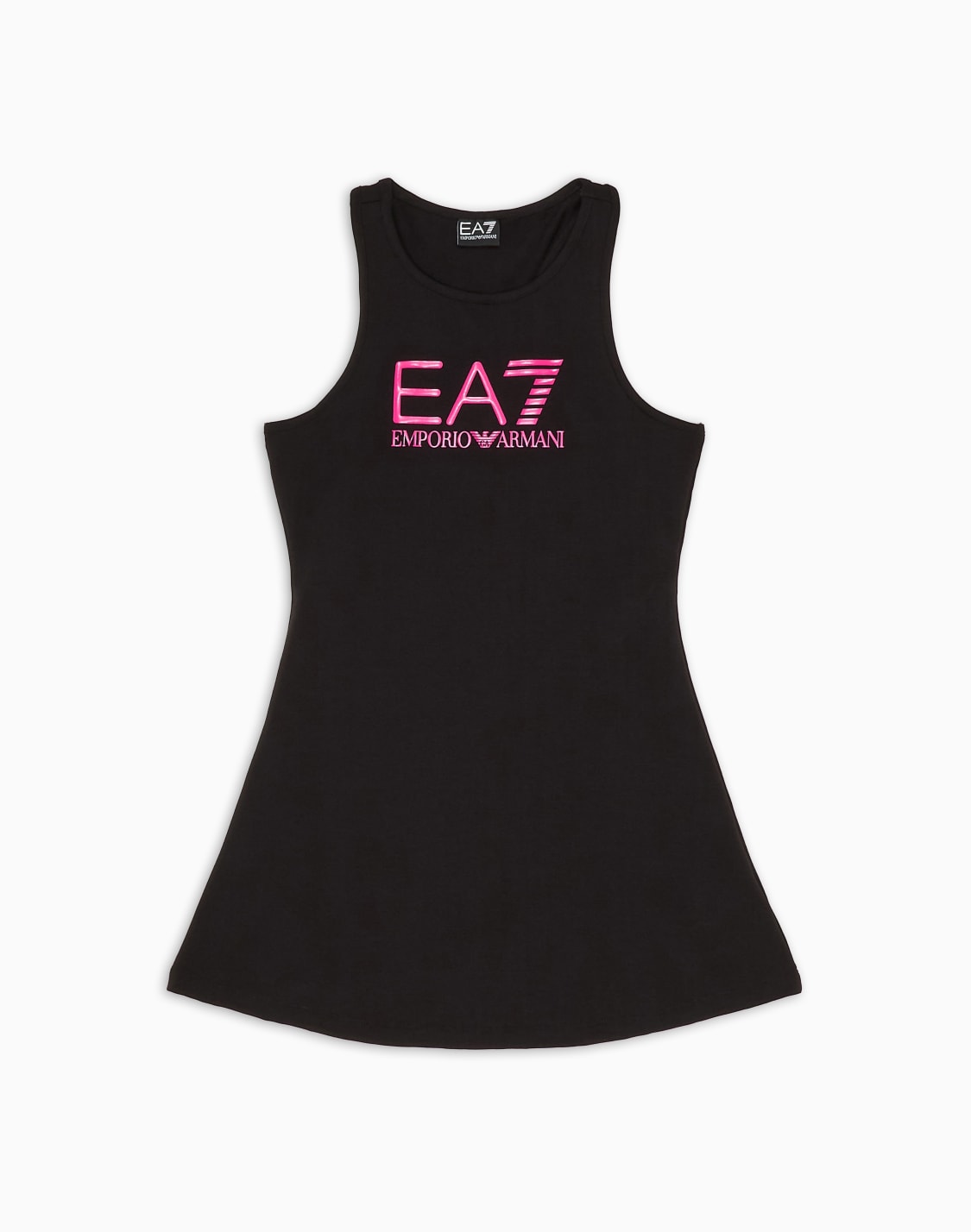logo-series-girl-stretch-cotton-dress-black--ea7