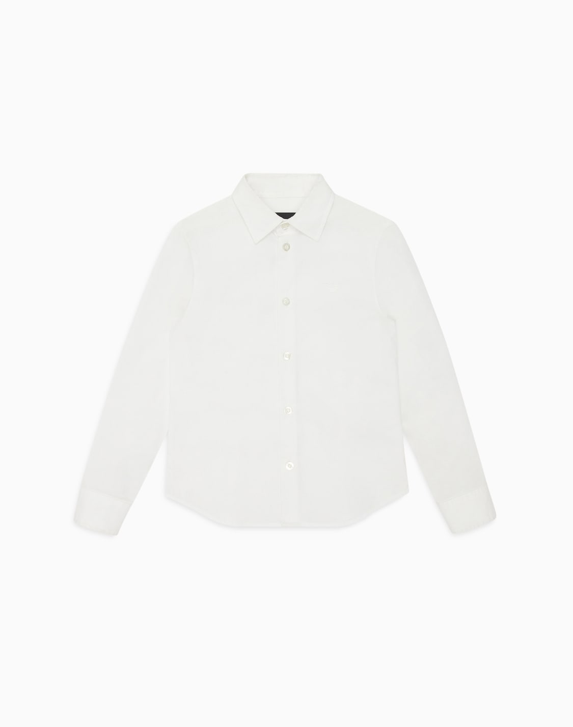 camicia-in-popeline-con-ricamo-aquila-a-tono-bianco--emporio-armani
