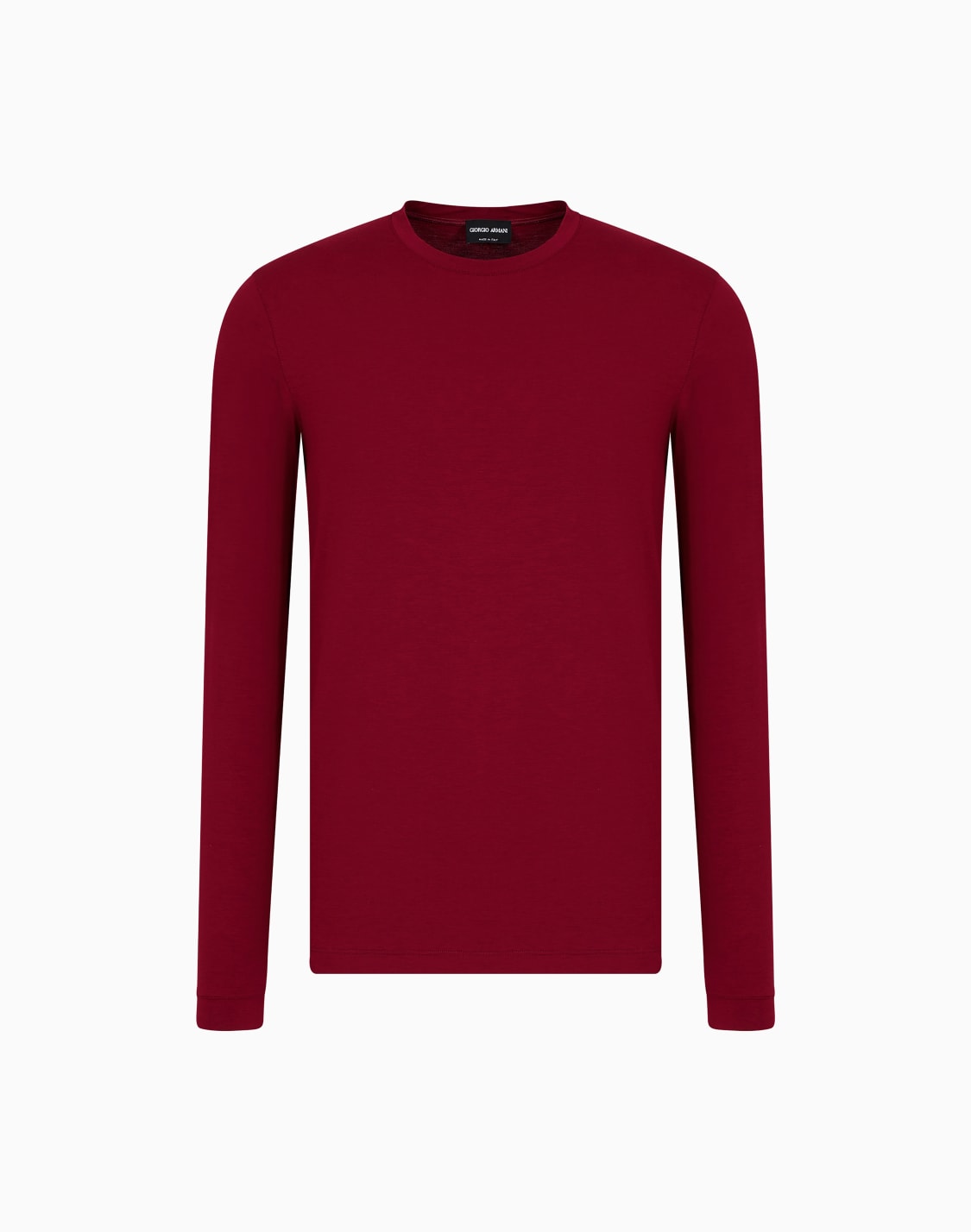 長袖クルネックトップス-ストレッチビスコスジャジ-レッド--giorgio-armani