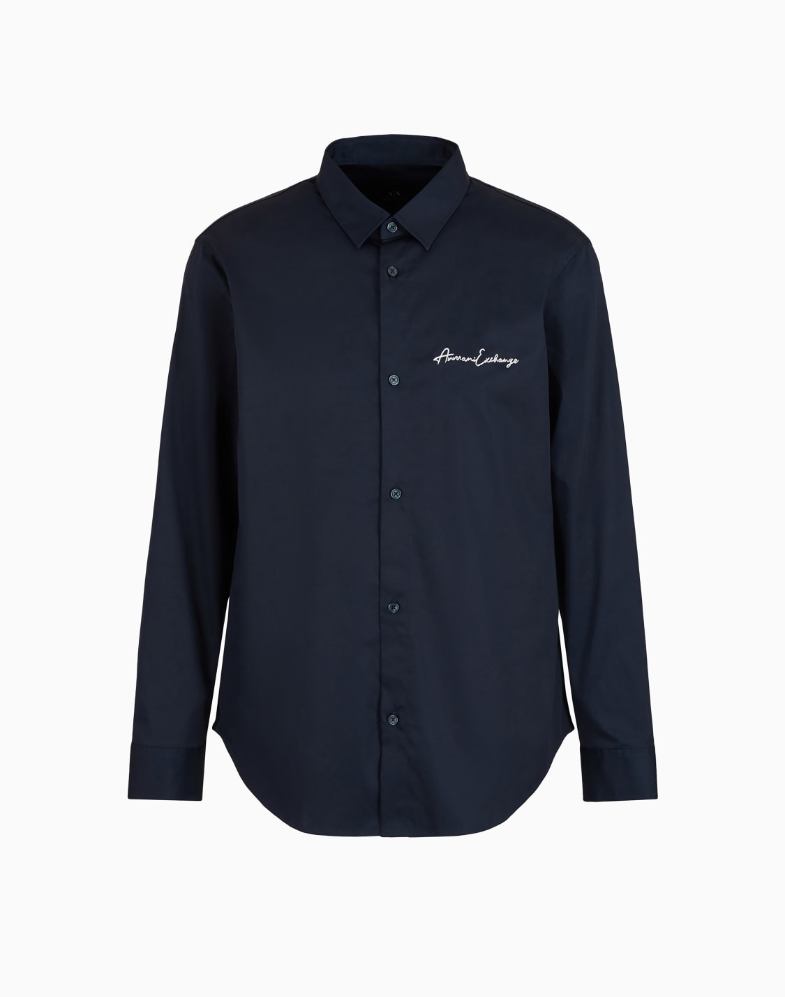 regular-fit-shirt-in-stretch-satin-cotton-navy-blue--armani-exchange