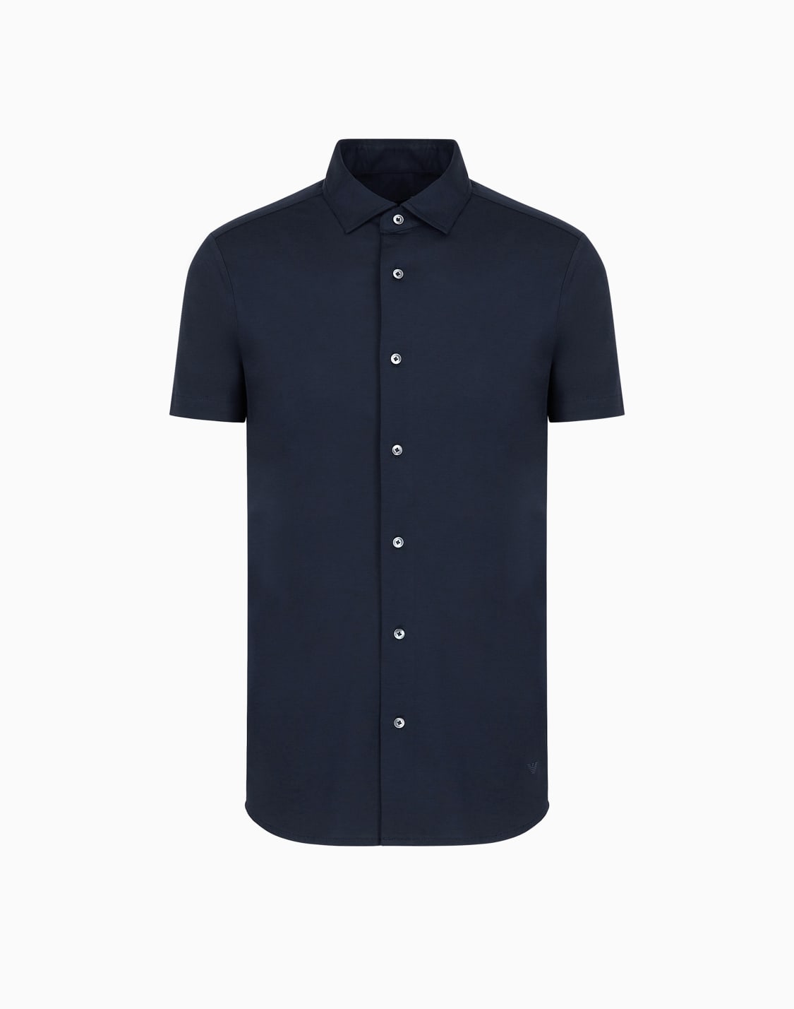 asv-半袖ジャジシャツ-リヨセル混紡-ネイビブル--emporio-armani
