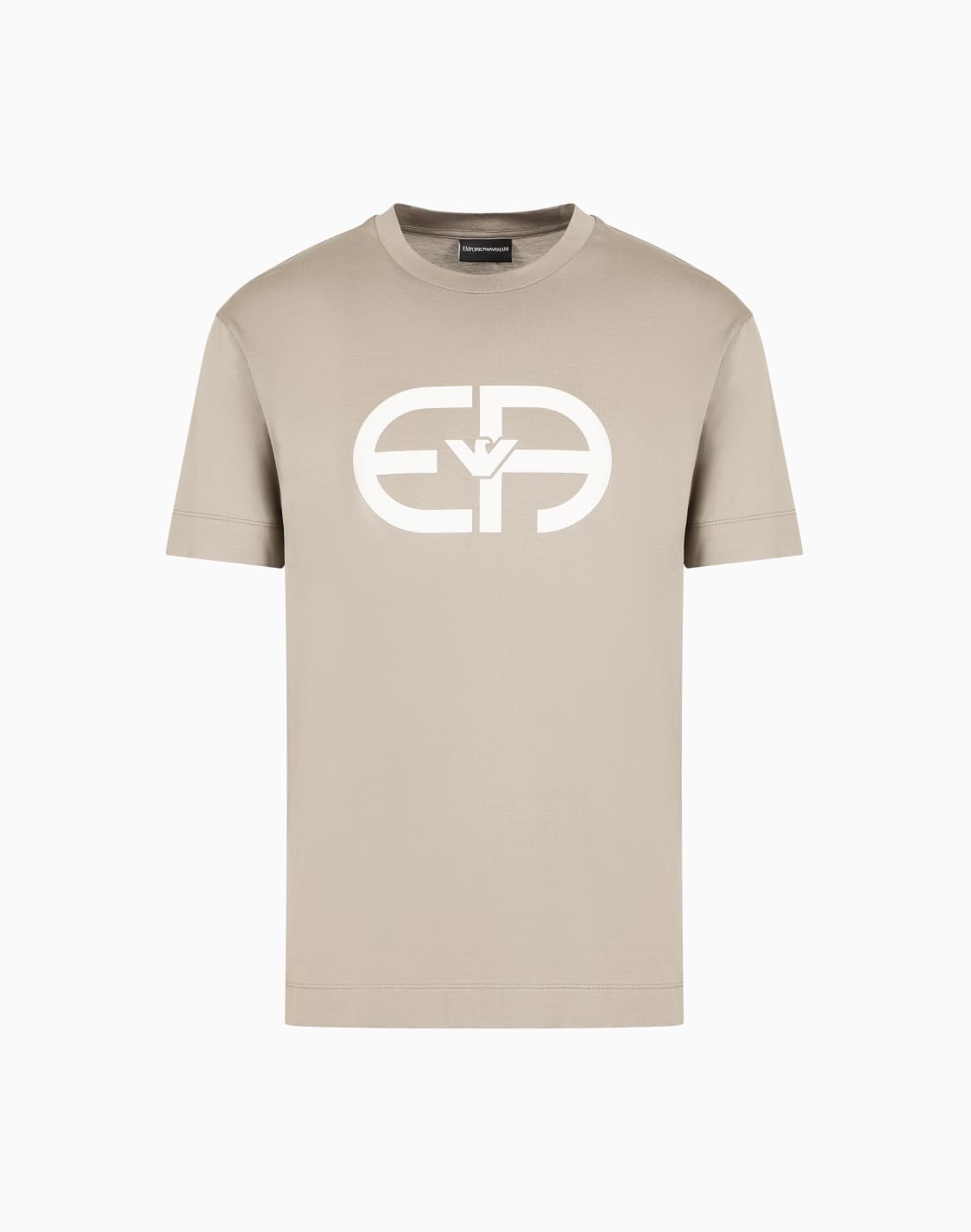 t-shirt-en-jersey-mlange-lyocell-avec-grand-logo-ea-beige--emporio-armani