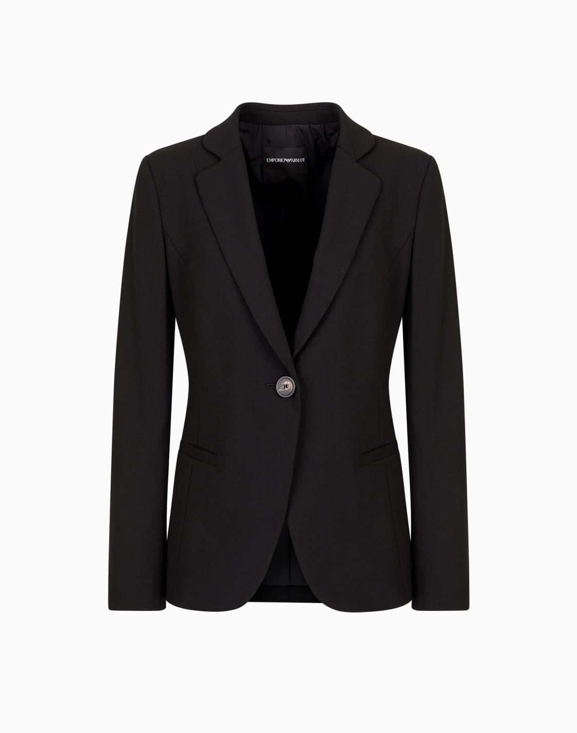 veste-simple-boutonnage-en-laine-grain-de-poudre-noir--emporio-armani
