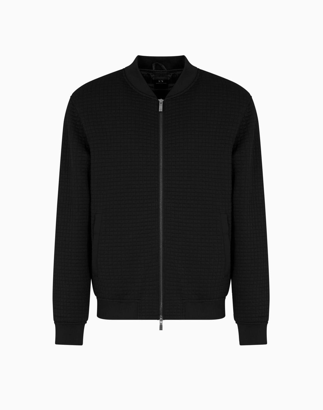 bomber-jacket-with-zip-in-stretch-fabric-black--armani-exchange
