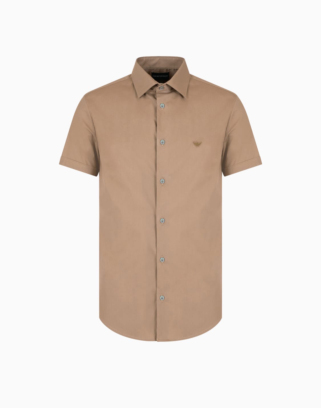 camisa-de-manga-corta-en-mezcla-de-nailon-elstico-beige--emporio-armani