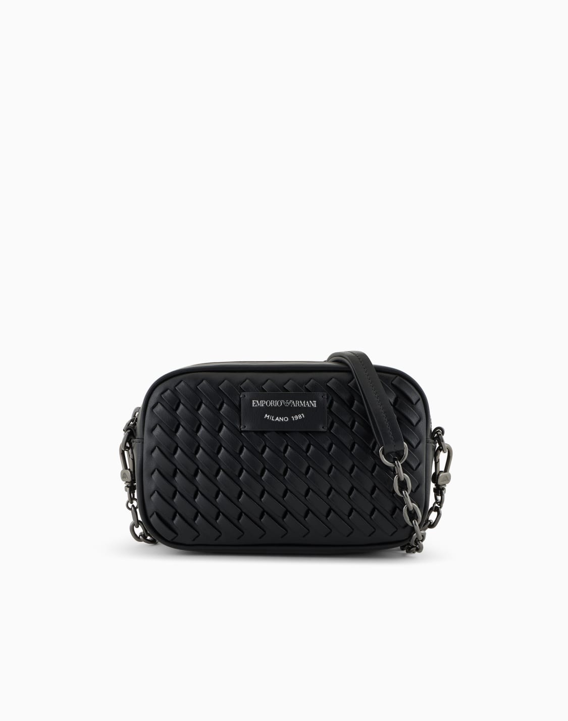 funda-para-cmara-de-piel-trenzada-con-bandolera-de-cadena-negro--emporio-armani