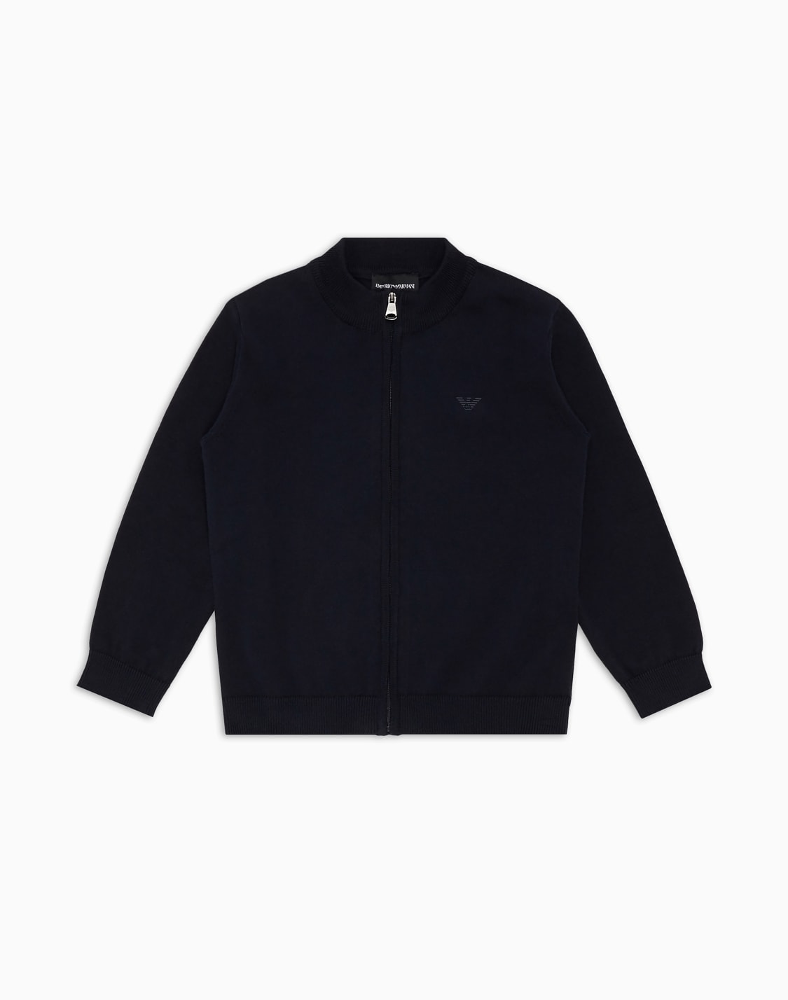 cardigan-full-zip-in-cotone-punto-pannocchia-blu--emporio-armani