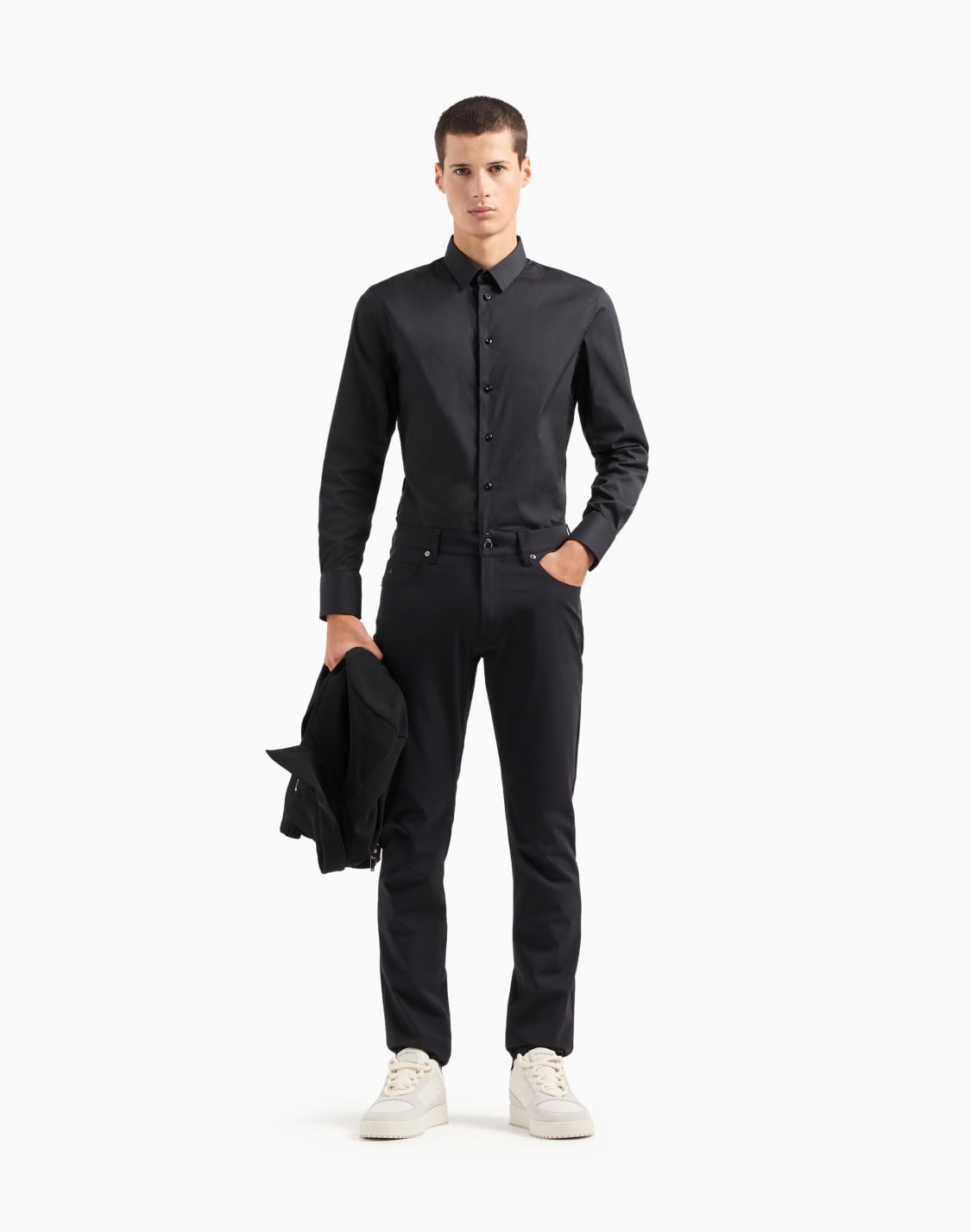 stretch-cotton-poplin-shirt-black--emporio-armani