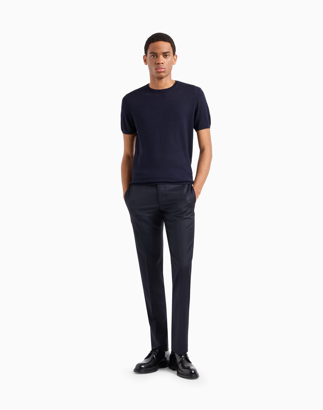 maglia-in-seta-a-trama-fantasia-blu-navy--emporio-armani