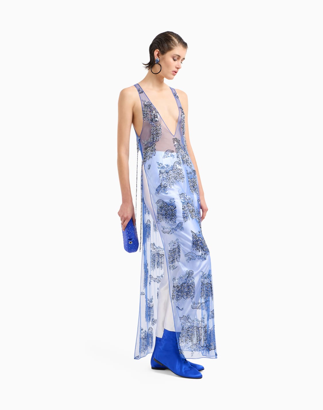 robe-effet-tunique-en-tulle-brod--motif--giorgio-armani