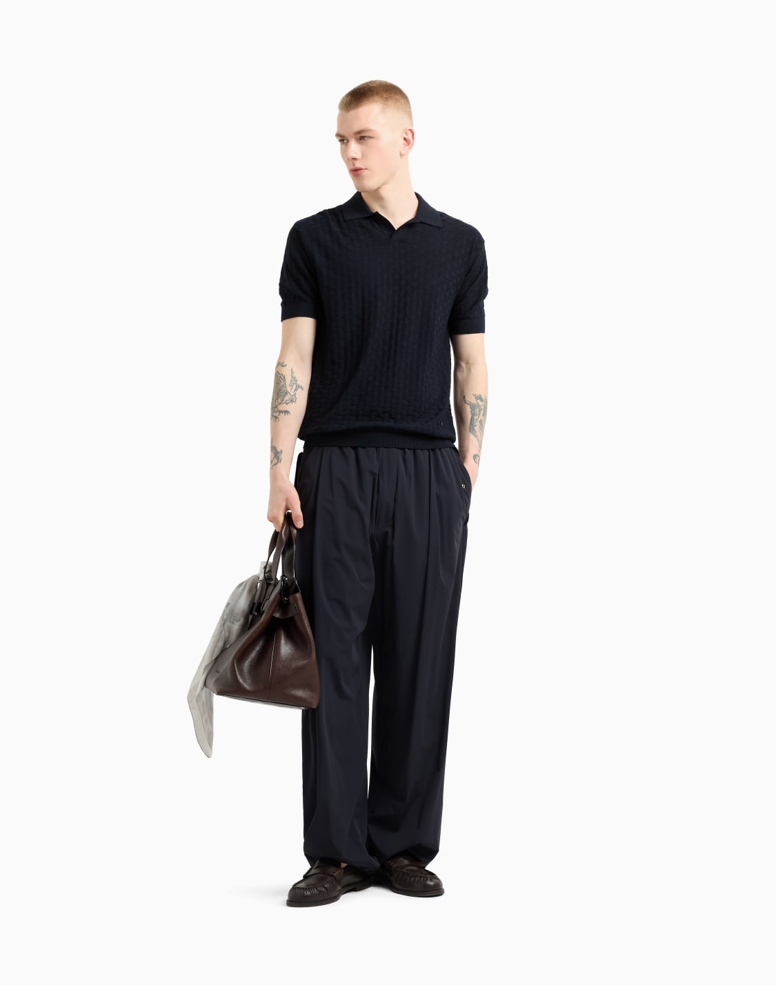 us-exclusive-woven-effect-virgin-wool-jumper-with-a-polo-shirt-collar-azul--emporio-armani