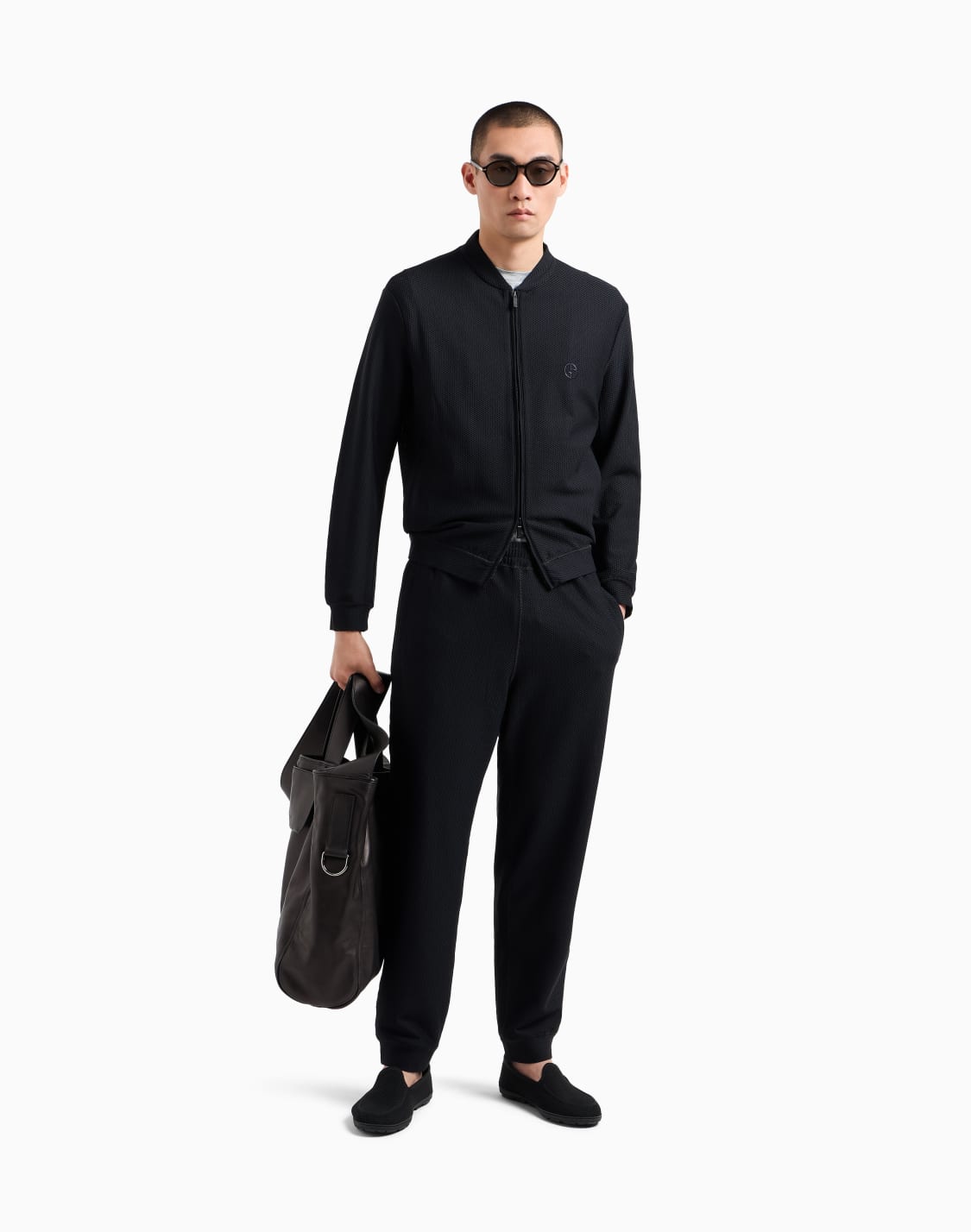 ジョガパンツ-テクニカルワッフルファブリック-ブラック--giorgio-armani
