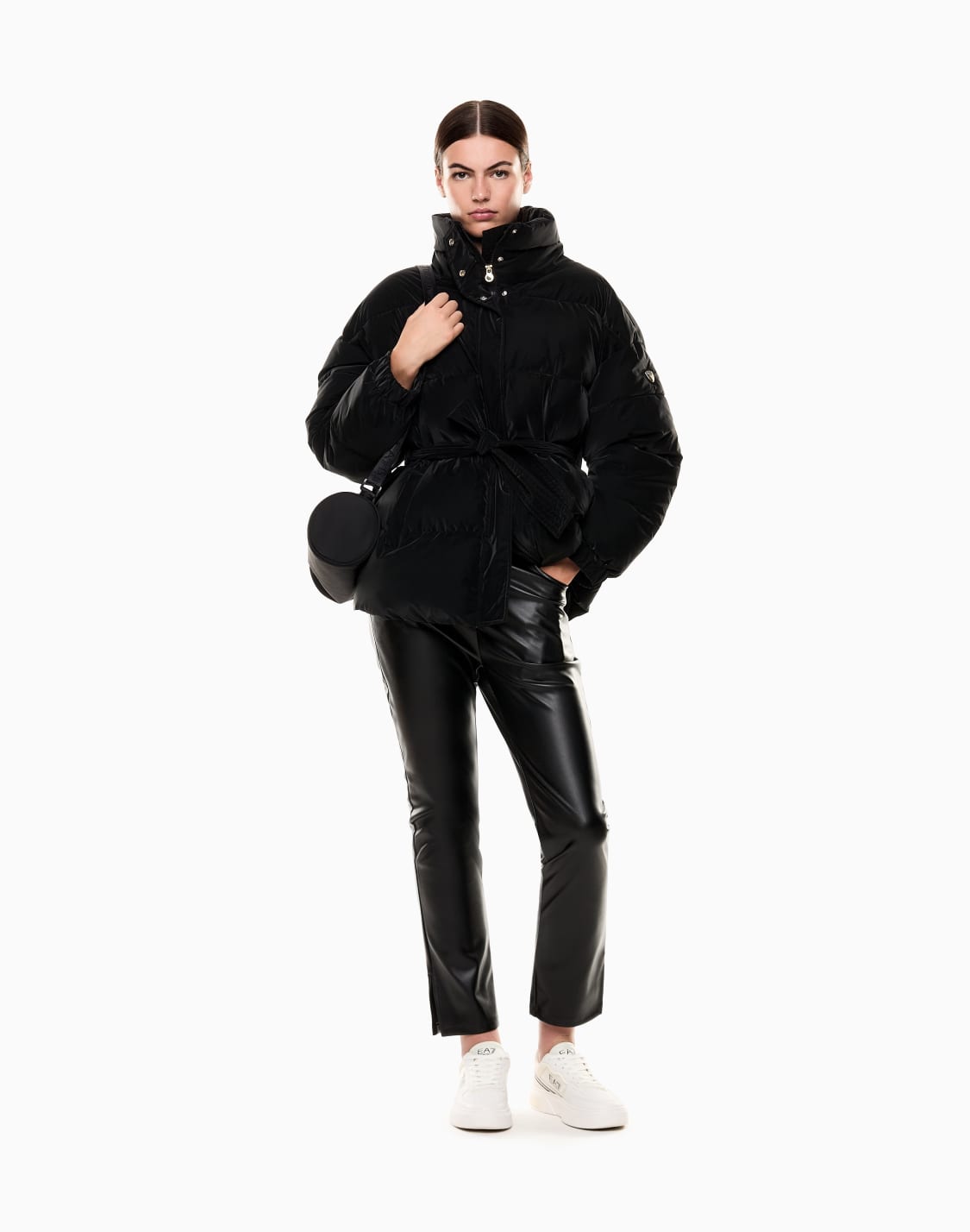 nylon-padded-jacket-with-belt-black--ea7