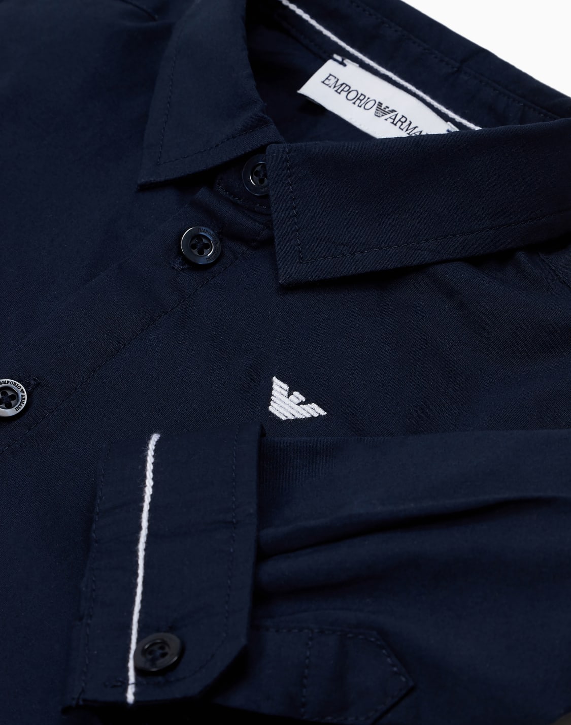 hemd-aus-baumwollstretch-mit-adler-stickerei-blau--emporio-armani