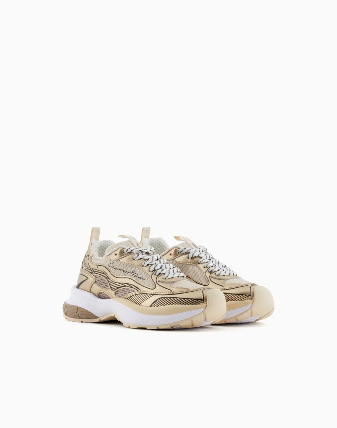 sneakers-in-mesh-con-dettagli-laminati-e-logo-signature-oro--emporio-armani