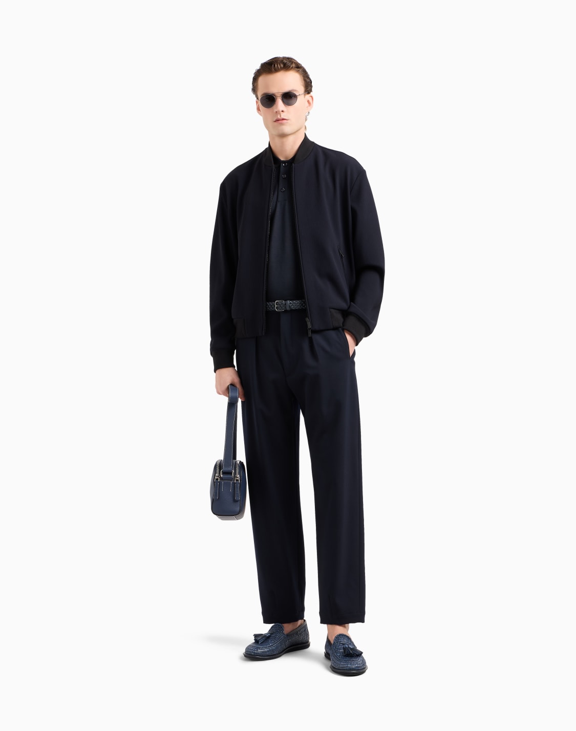 short-sleeved-polo-shirt-in-silk-linen-and-cotton-navy-blue--giorgio-armani