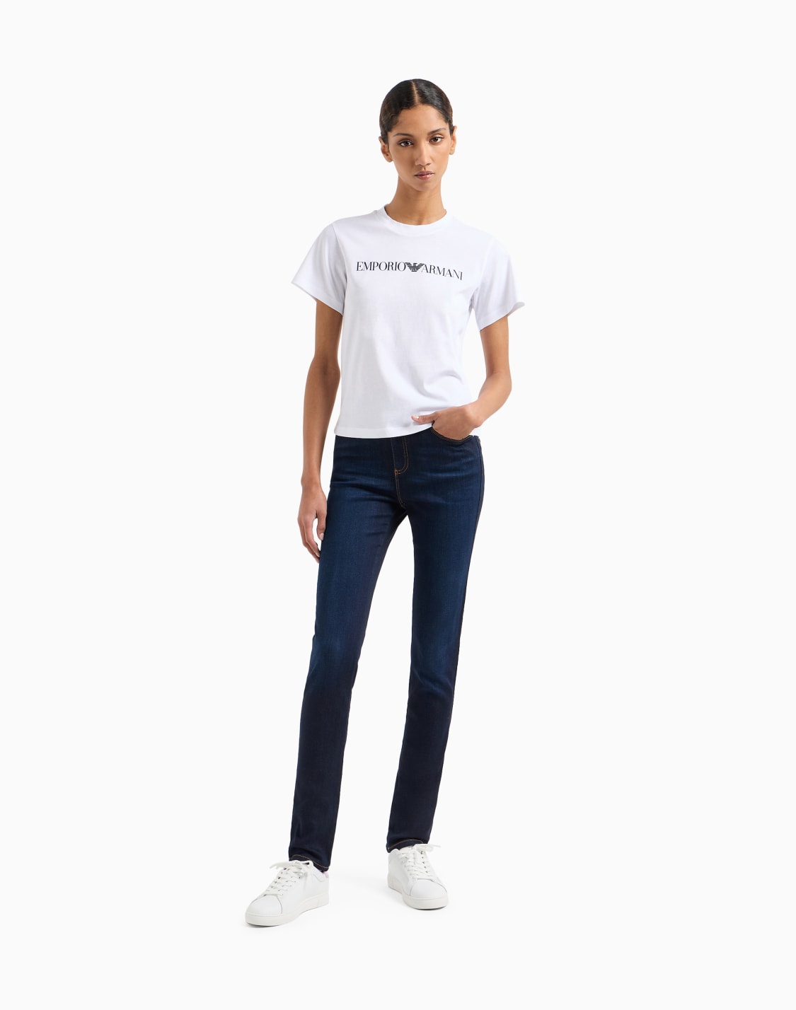 ハイウエスト-j18-スキニレッグジンズ-リヨセル混紡-リンスウォッシュデニム-ブル--emporio-armani