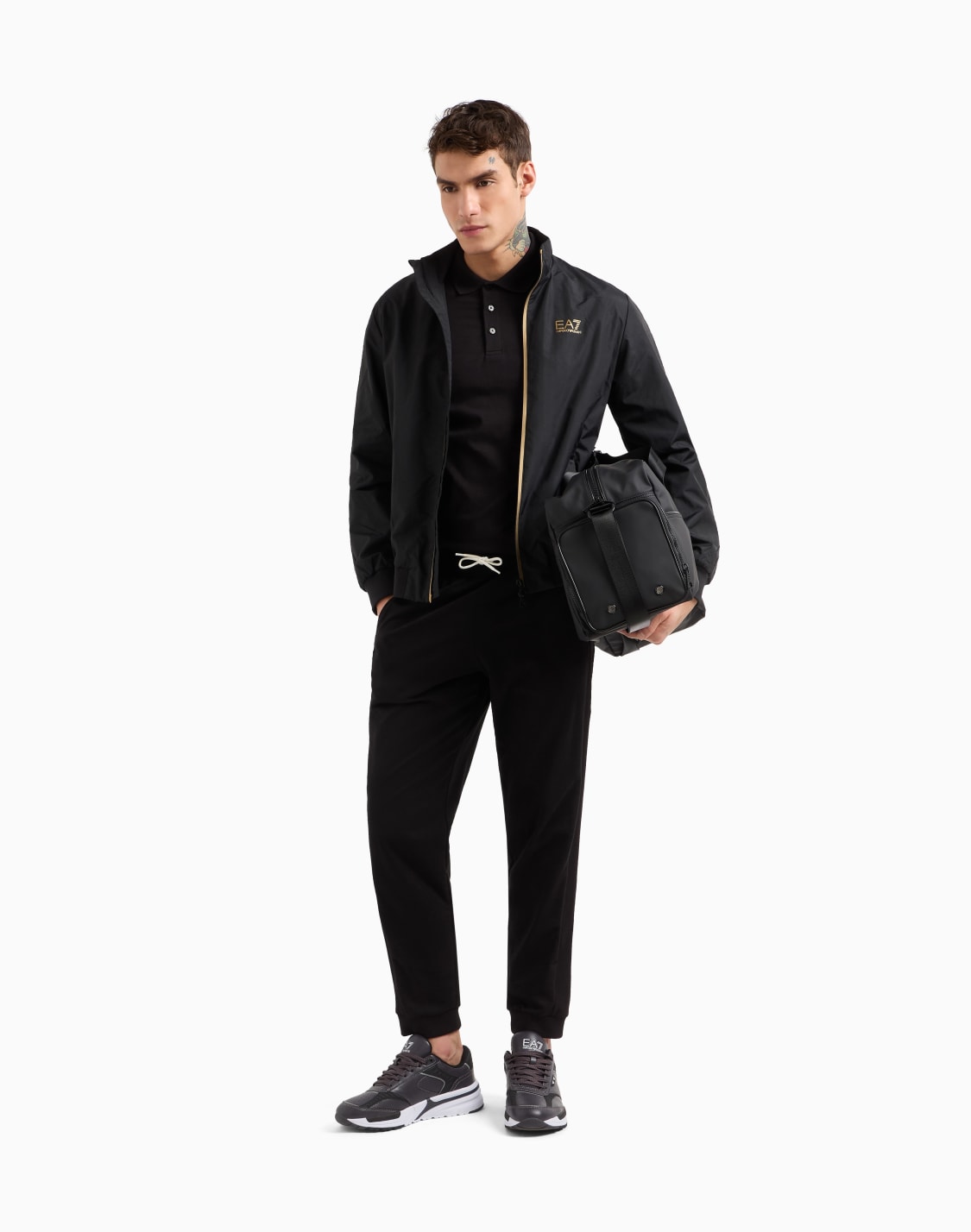 polo-core-identity-de-algodn-elstico-negro--ea7