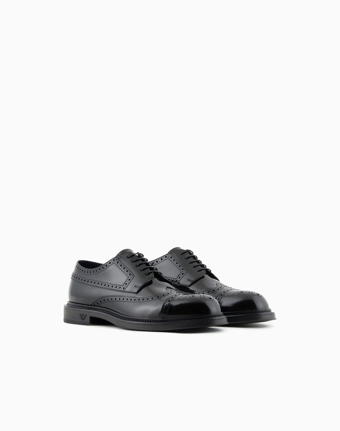 derby-in-pelle-spazzolata-con-punzonature-coda-di-rondine-nero--emporio-armani