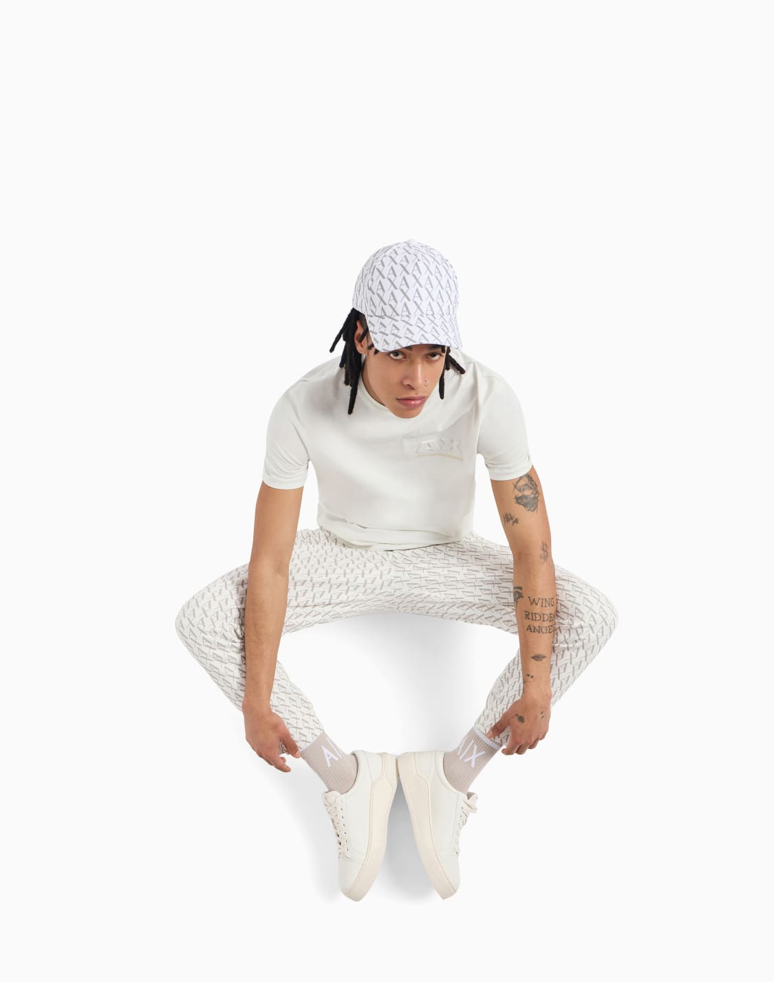 jogger-pants-in-fabric-with-allover-logo-pattern-white--armani-exchange