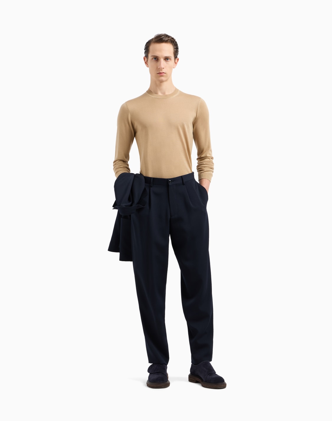 jersey-de-cuello-redondo-de-cachemir-beige--giorgio-armani