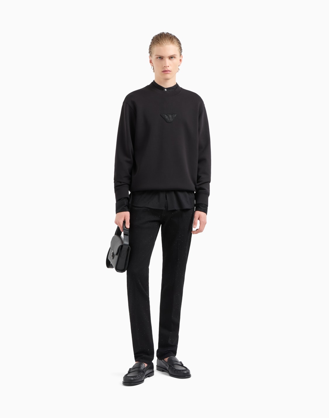asv-clubwear-jersey-sweatshirt-with-eagle-patch-and-rhinestones-black--emporio-armani
