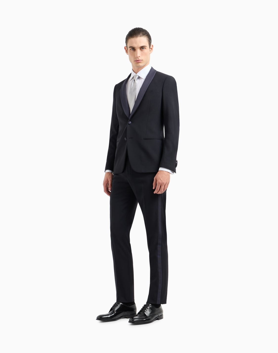 シャツ-ラグジュアリコットンツイル製-ホワイト--giorgio-armani