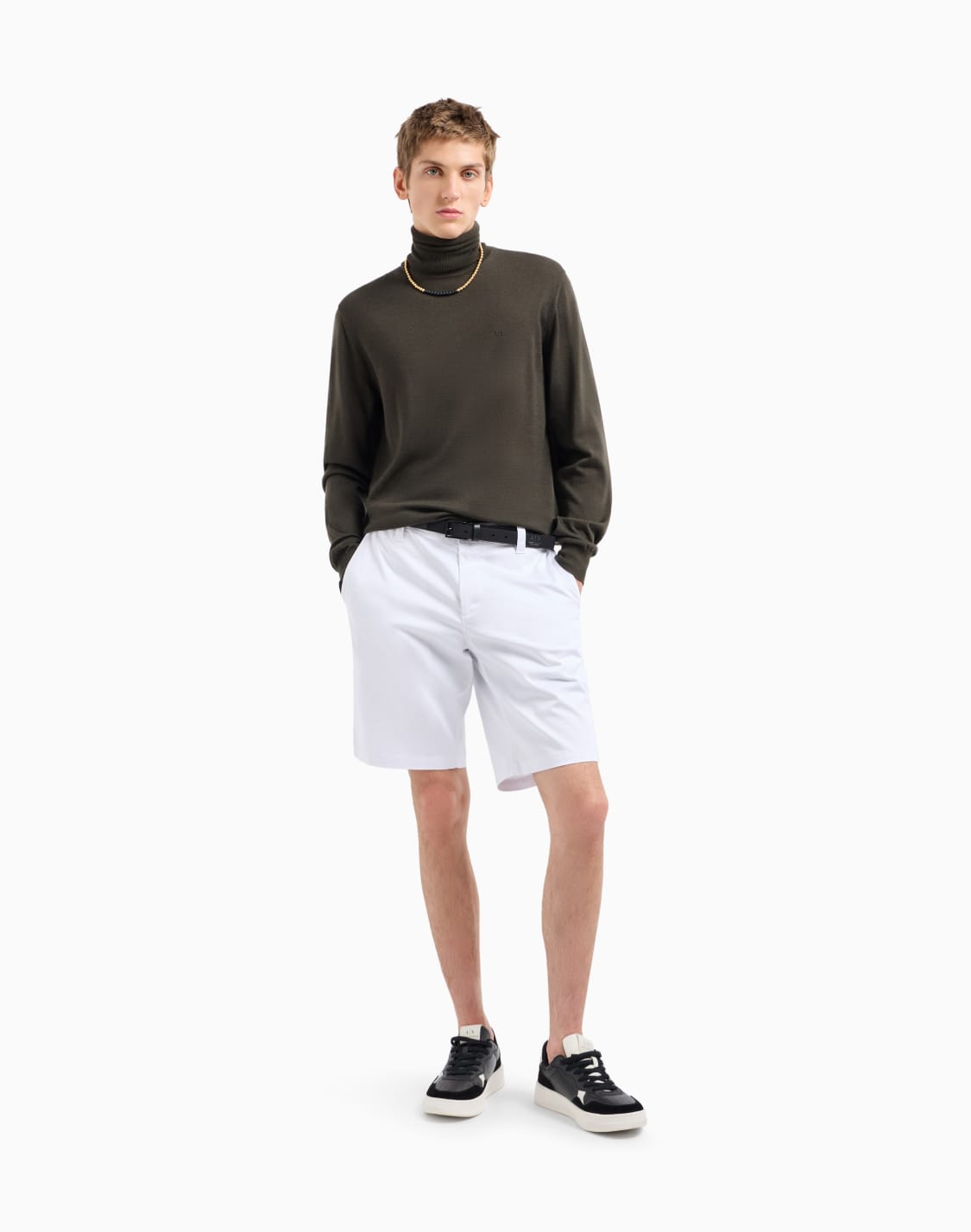 bermuda-shorts-in-satin-stretch-fabric-white--armani-exchange