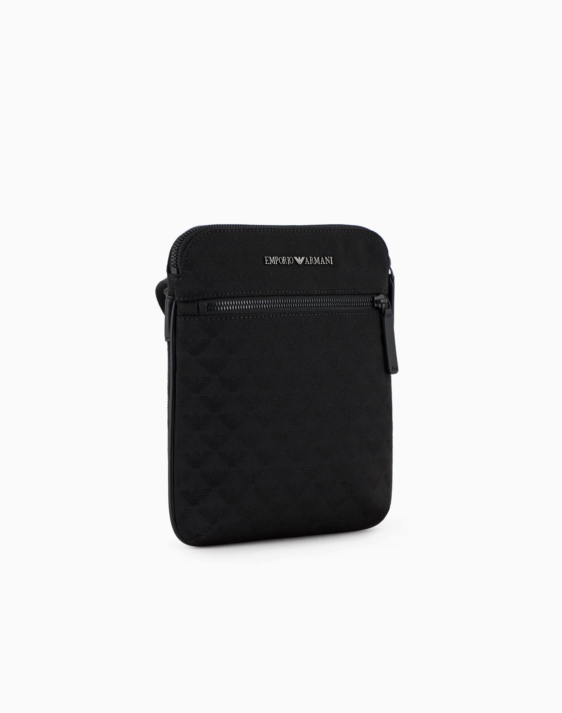 flat-nylon-shoulder-bag-with-all-over-jacquard-eagle-black--emporio-armani