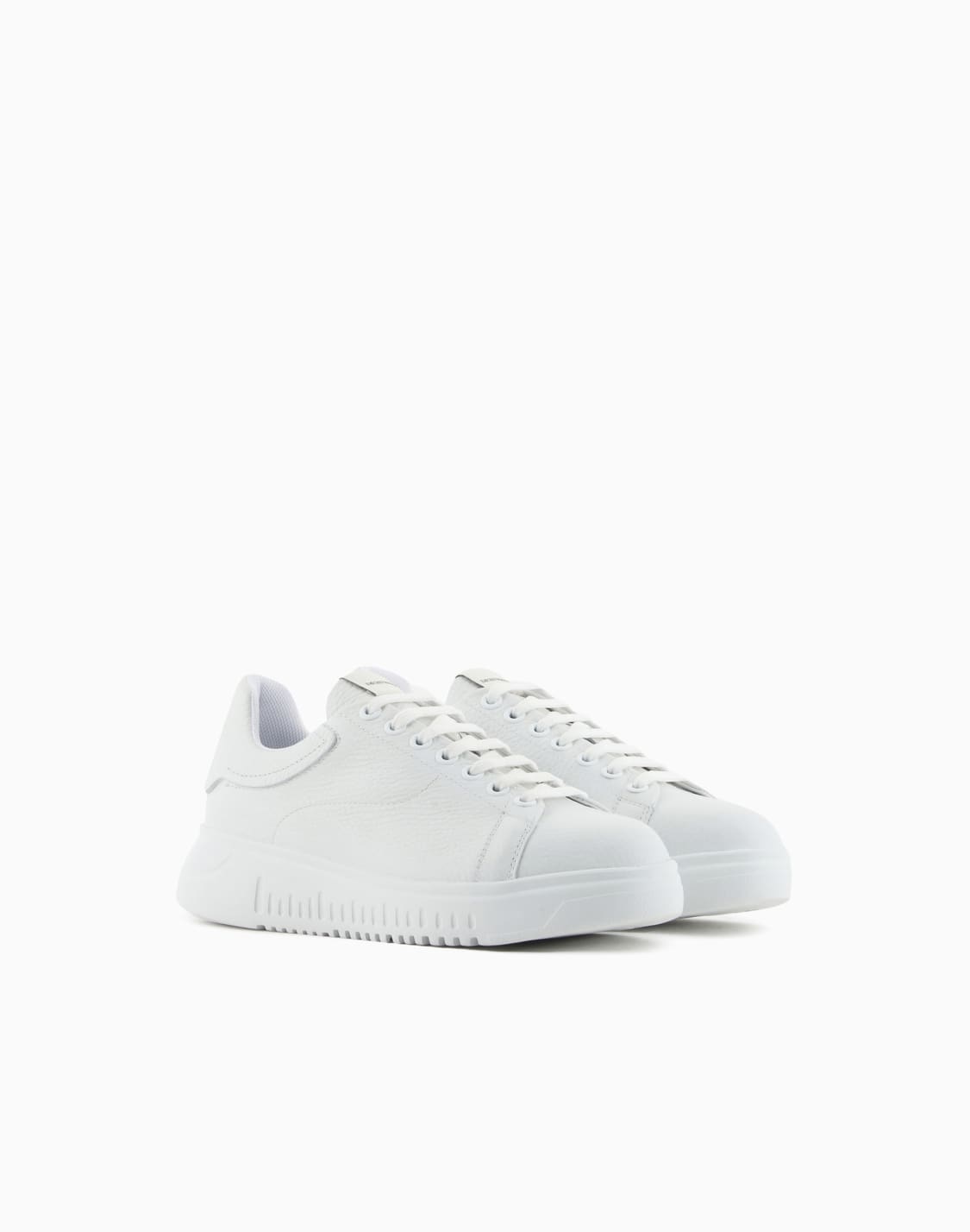 sneakers-in-pelle-bottalata-bianco--emporio-armani
