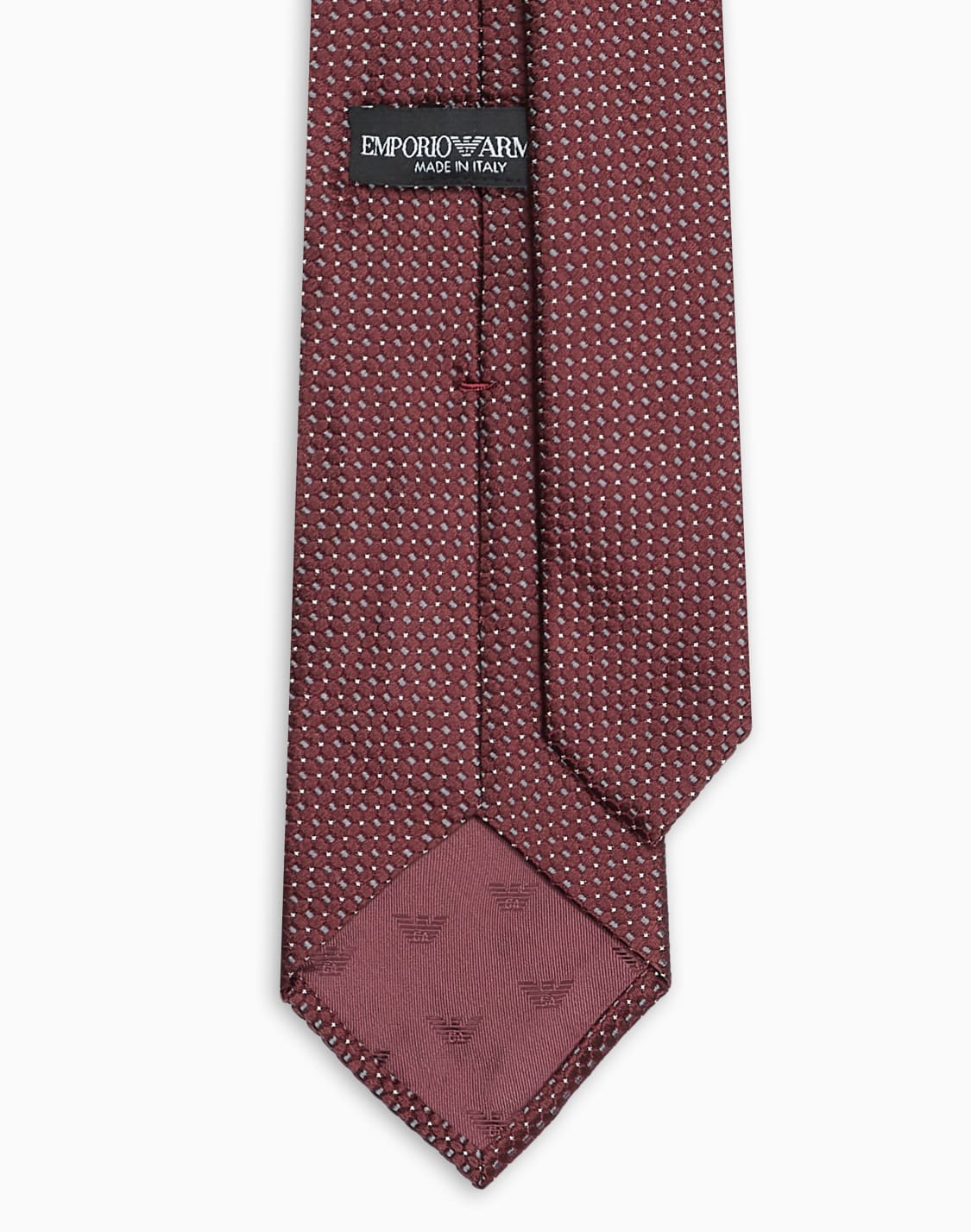 ネクタイ-ピュアシルク-マイクロジャカドモチフ-バガンディ--emporio-armani