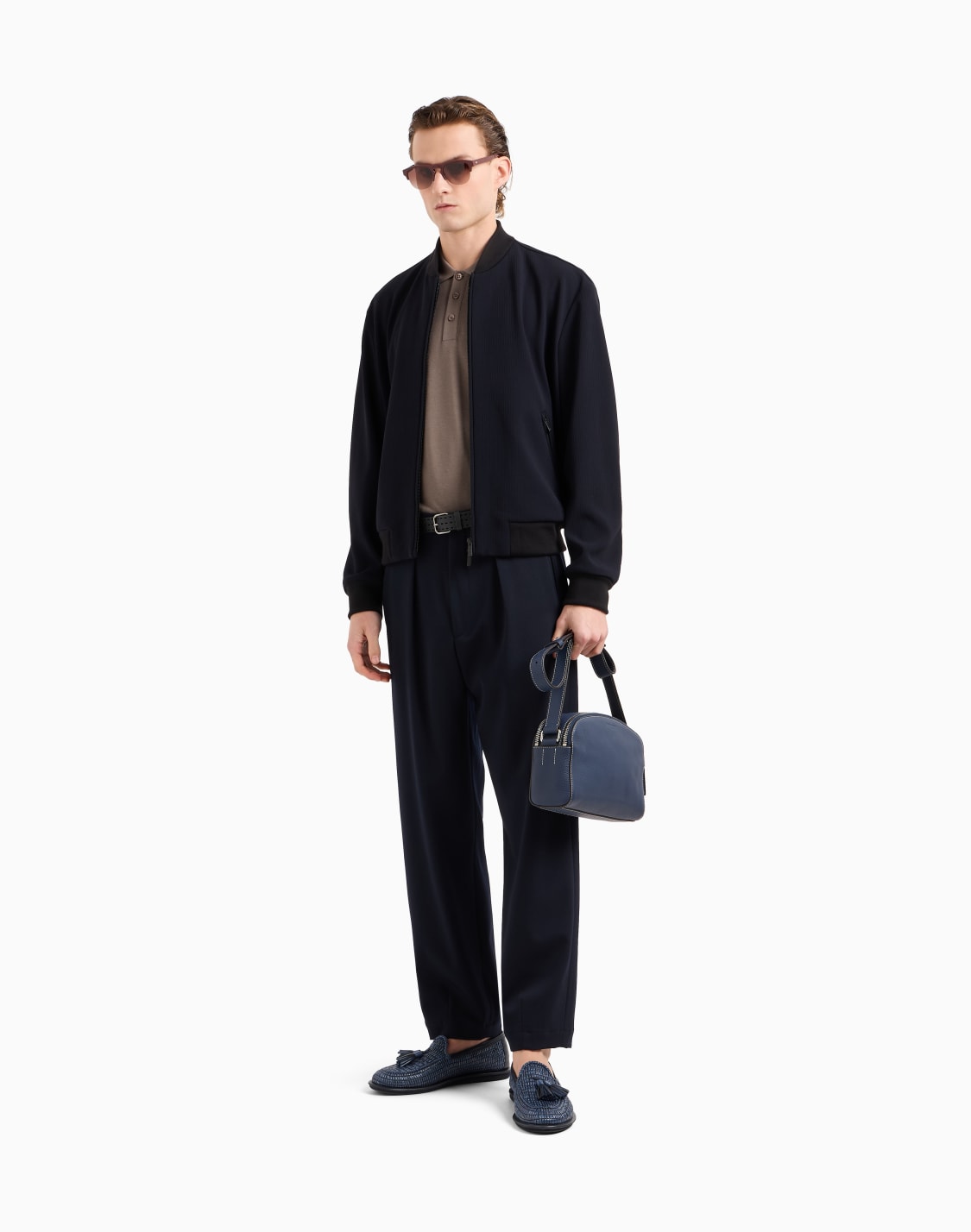 short-sleeved-polo-shirt-in-silk-linen-and-cotton-brown--giorgio-armani