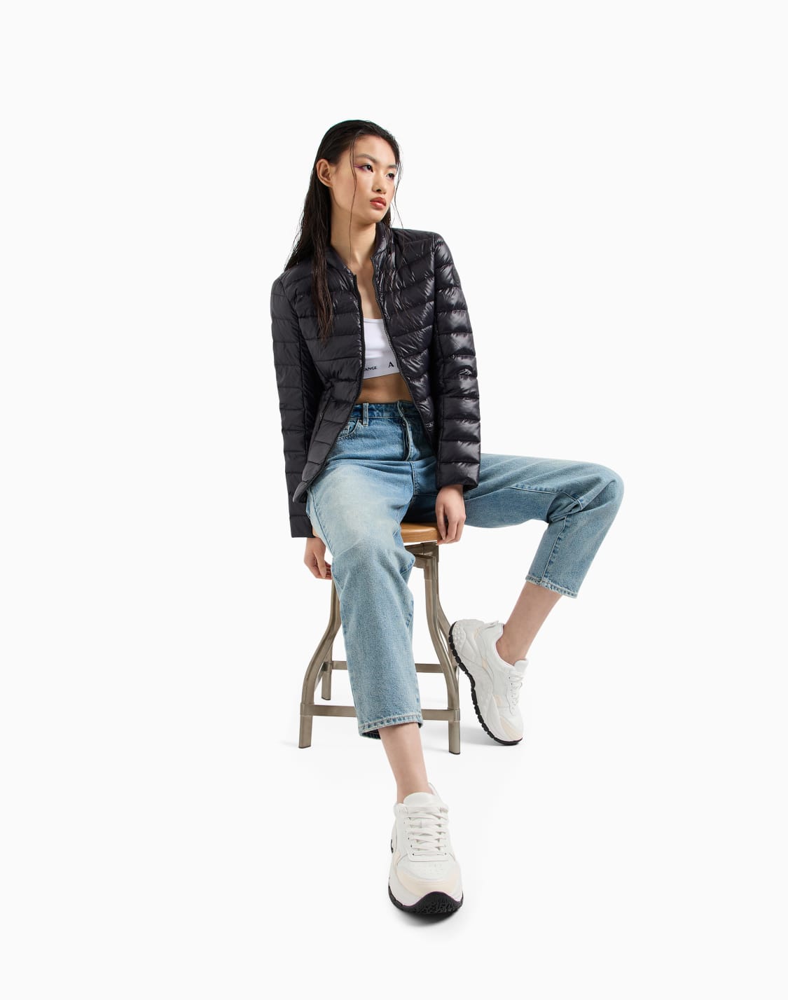 ポケッタブル-ライトダウンブルゾン-ブラック--armani-exchange