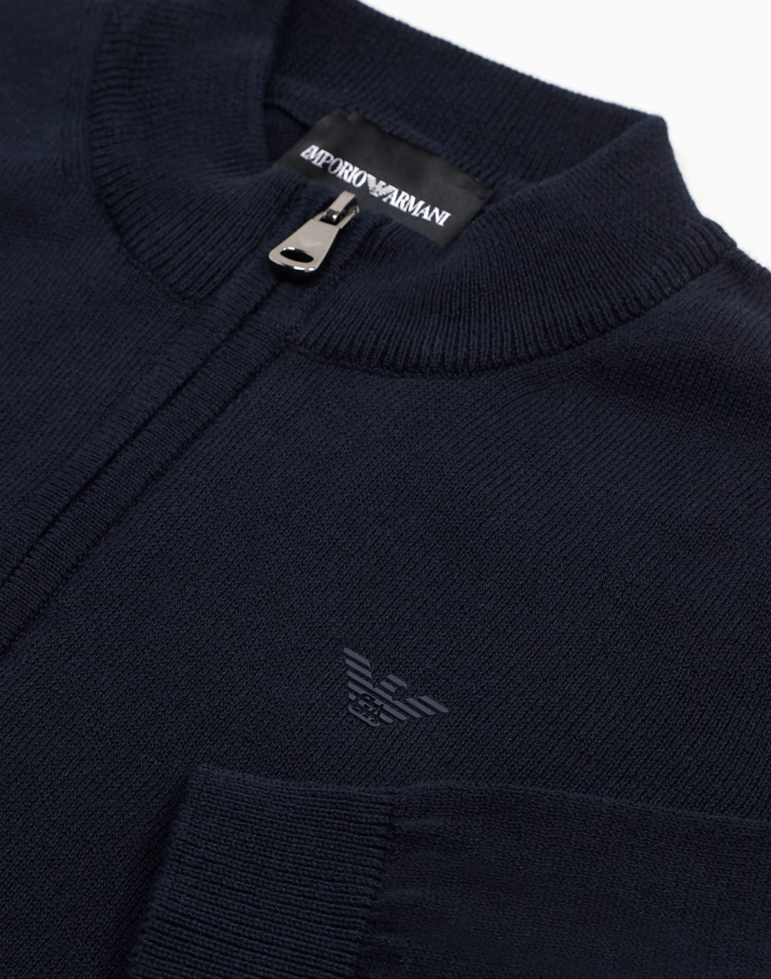cardigan-full-zip-in-cotone-punto-pannocchia-blu--emporio-armani