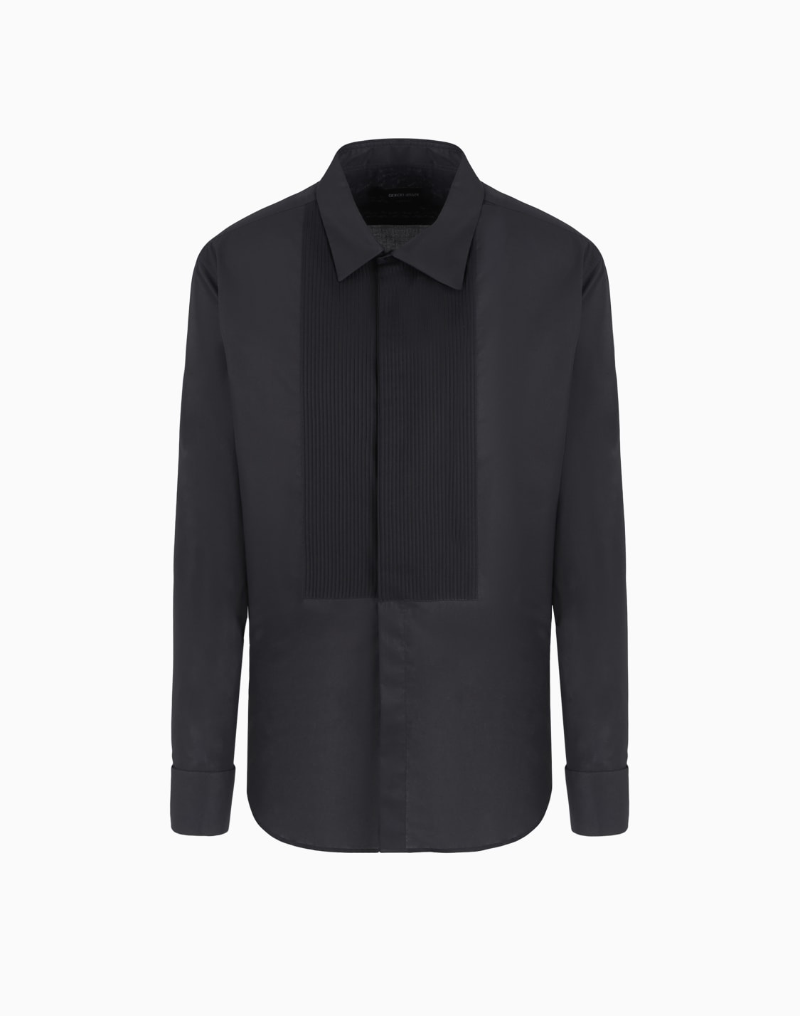 cotton-tuxedo-shirt-with-pleated-detail-black--giorgio-armani