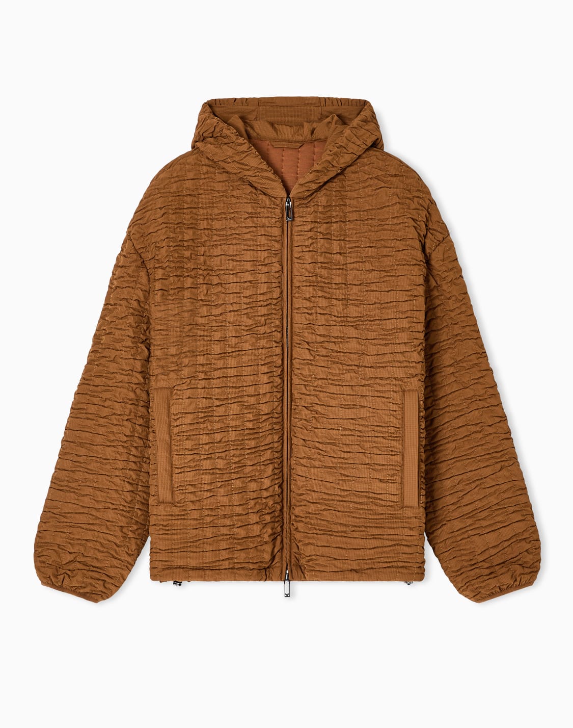 cazadora-de-nailon-gofrado-con-capucha-marrn--emporio-armani