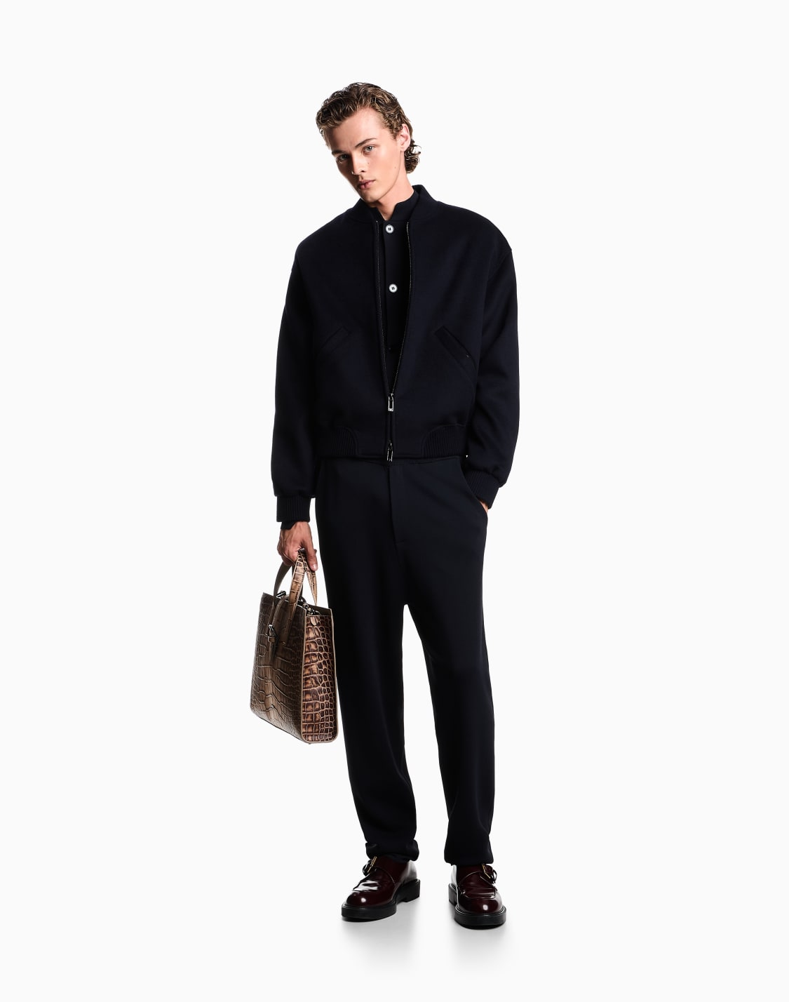blouson-avec-fermeture-zippe-en-tissu-de-laine-vierge-icon-bleu--emporio-armani