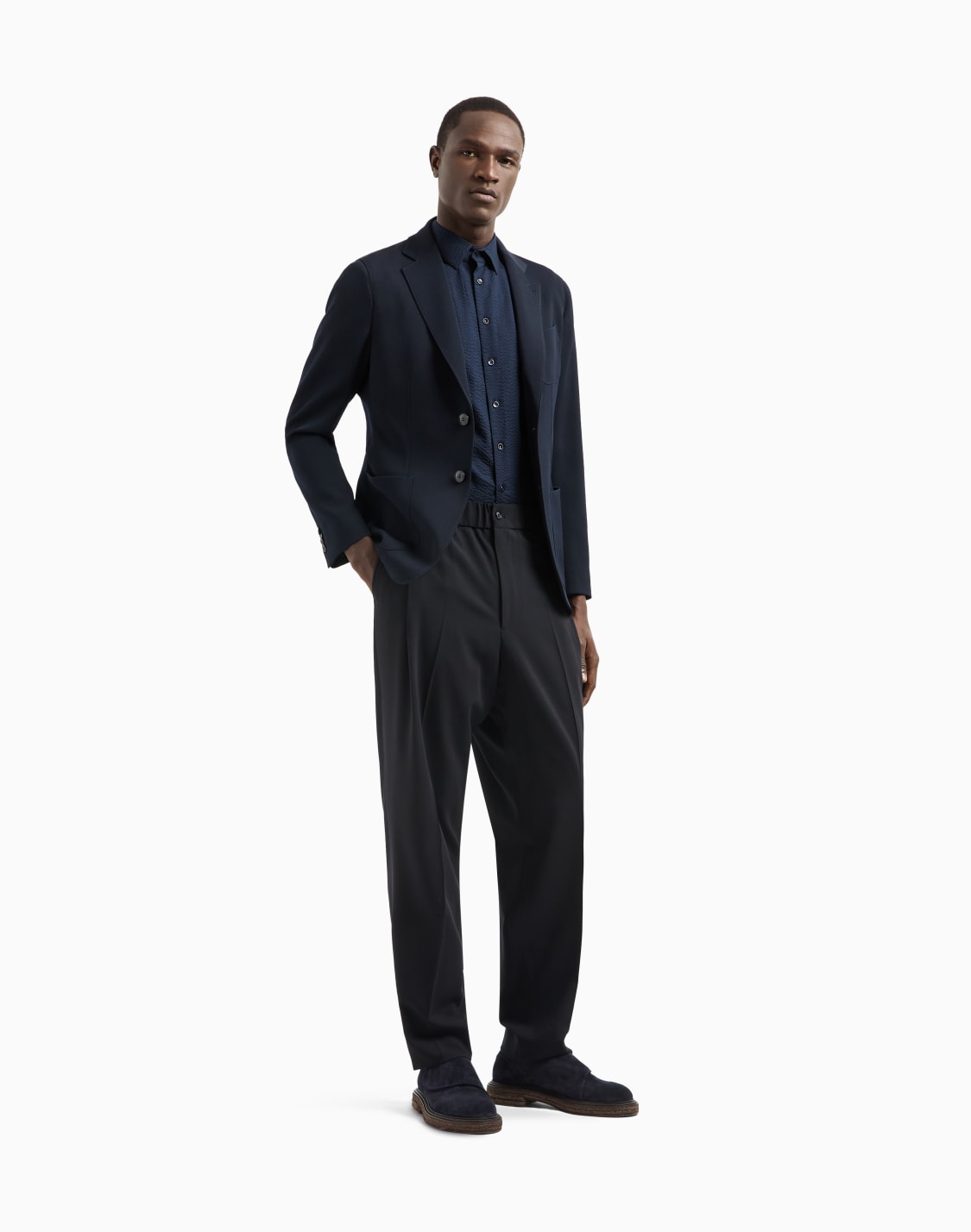 short-sleeved-cotton-seersucker-shirt-blue--giorgio-armani