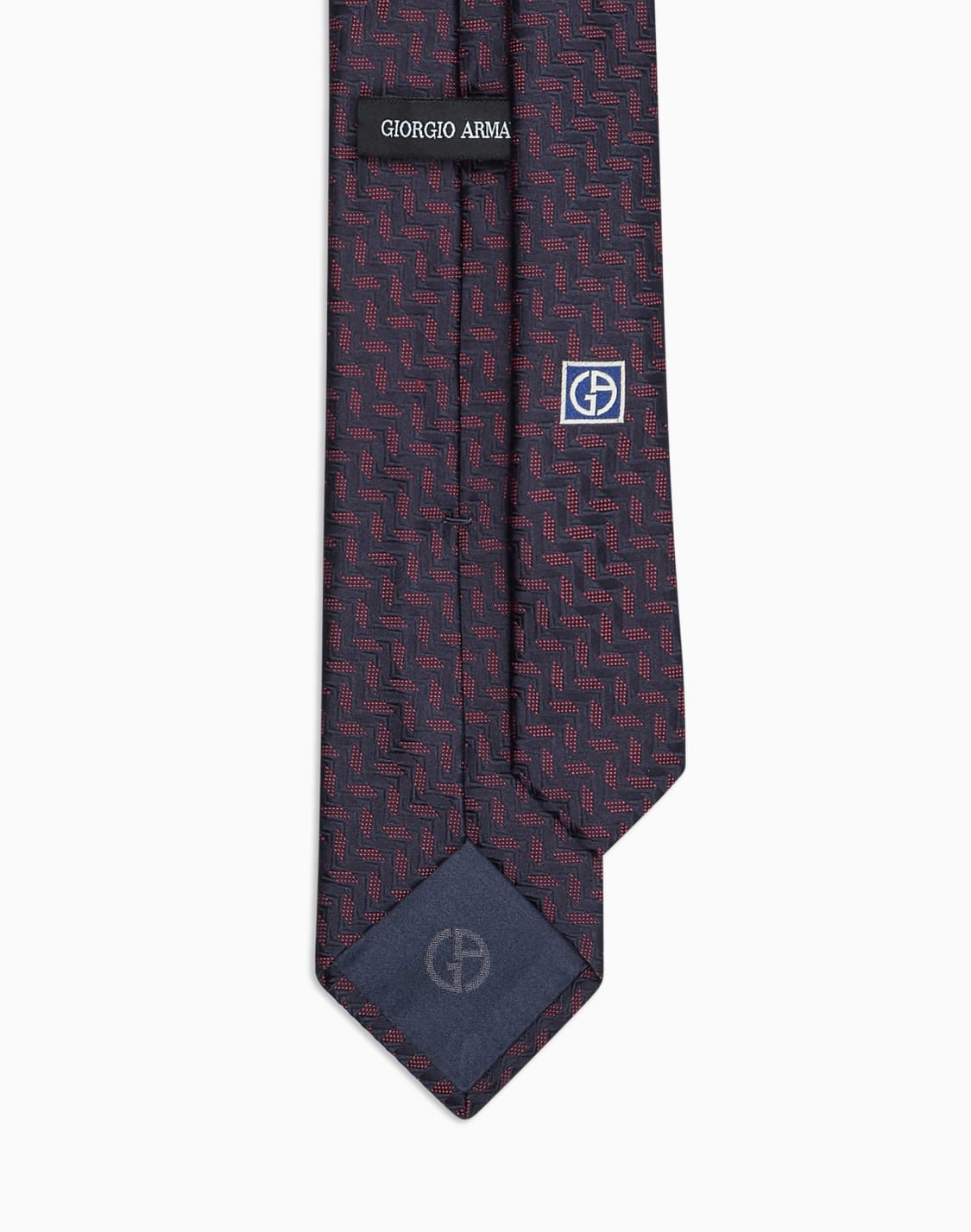 シルクネクタイ-ジャカド幾何学モチフ-ブル--giorgio-armani