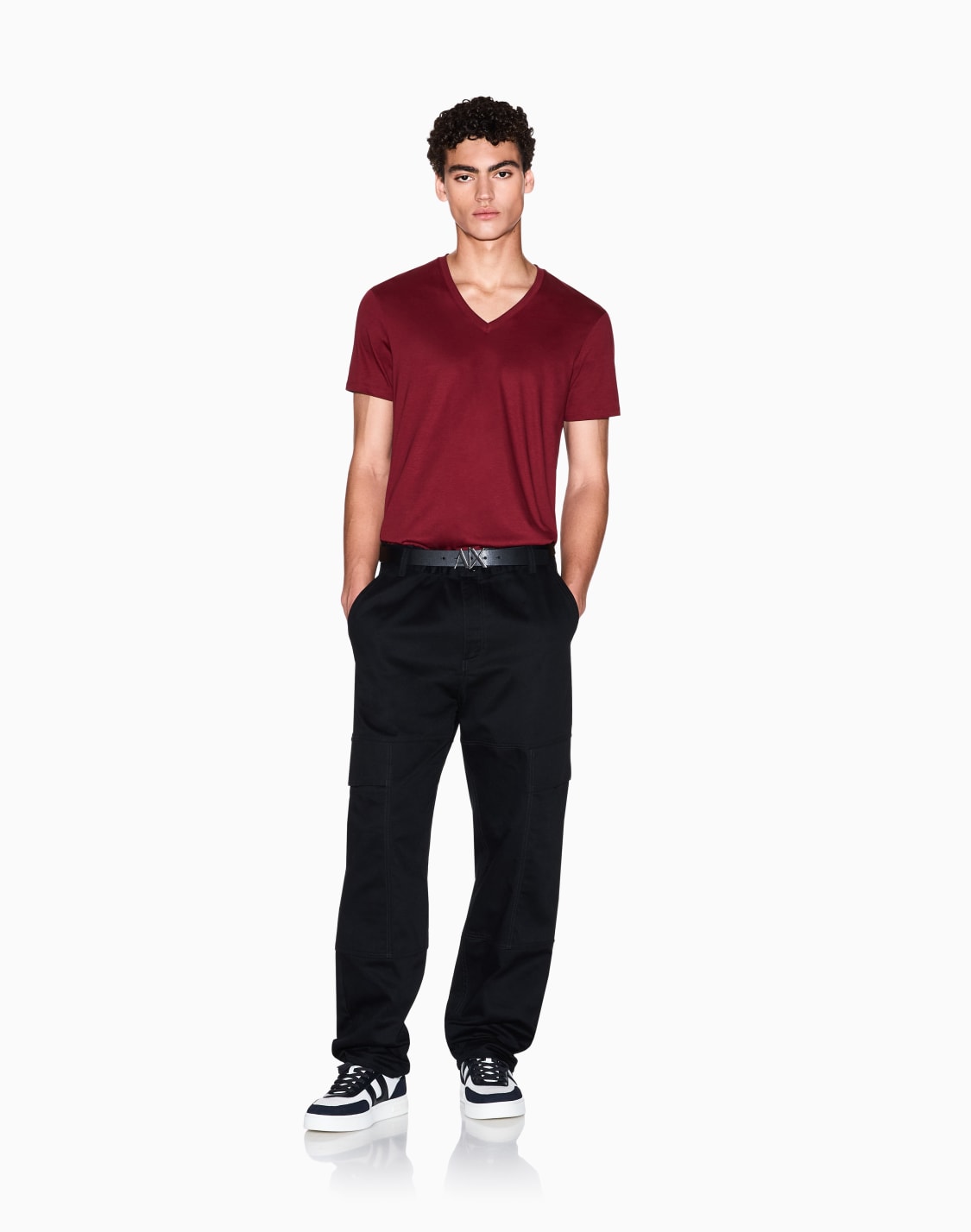t-shirt-slim-fit-en-jersey-de-coton-pima-bordeaux--armani-exchange