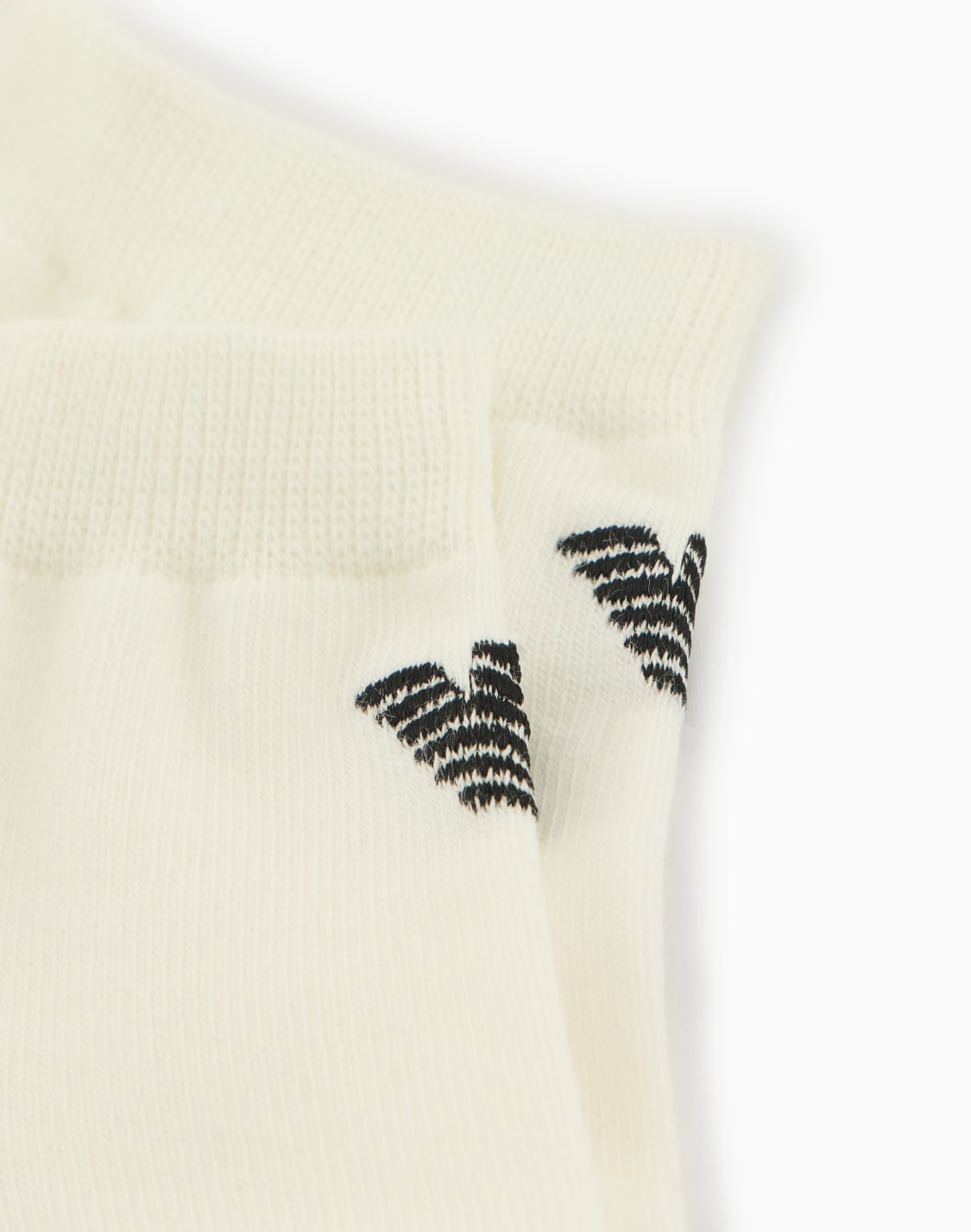 アンクル丈刺繍イグルロゴソックス-ホワイト--emporio-armani