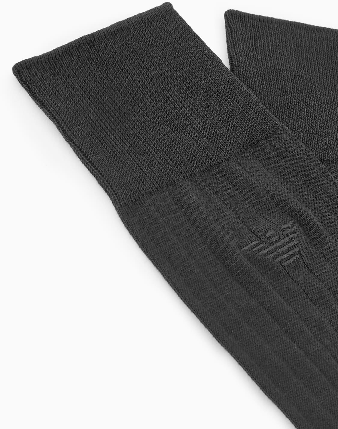 クル丈刺繍イグルロゴリブソックス-ブラック--emporio-armani