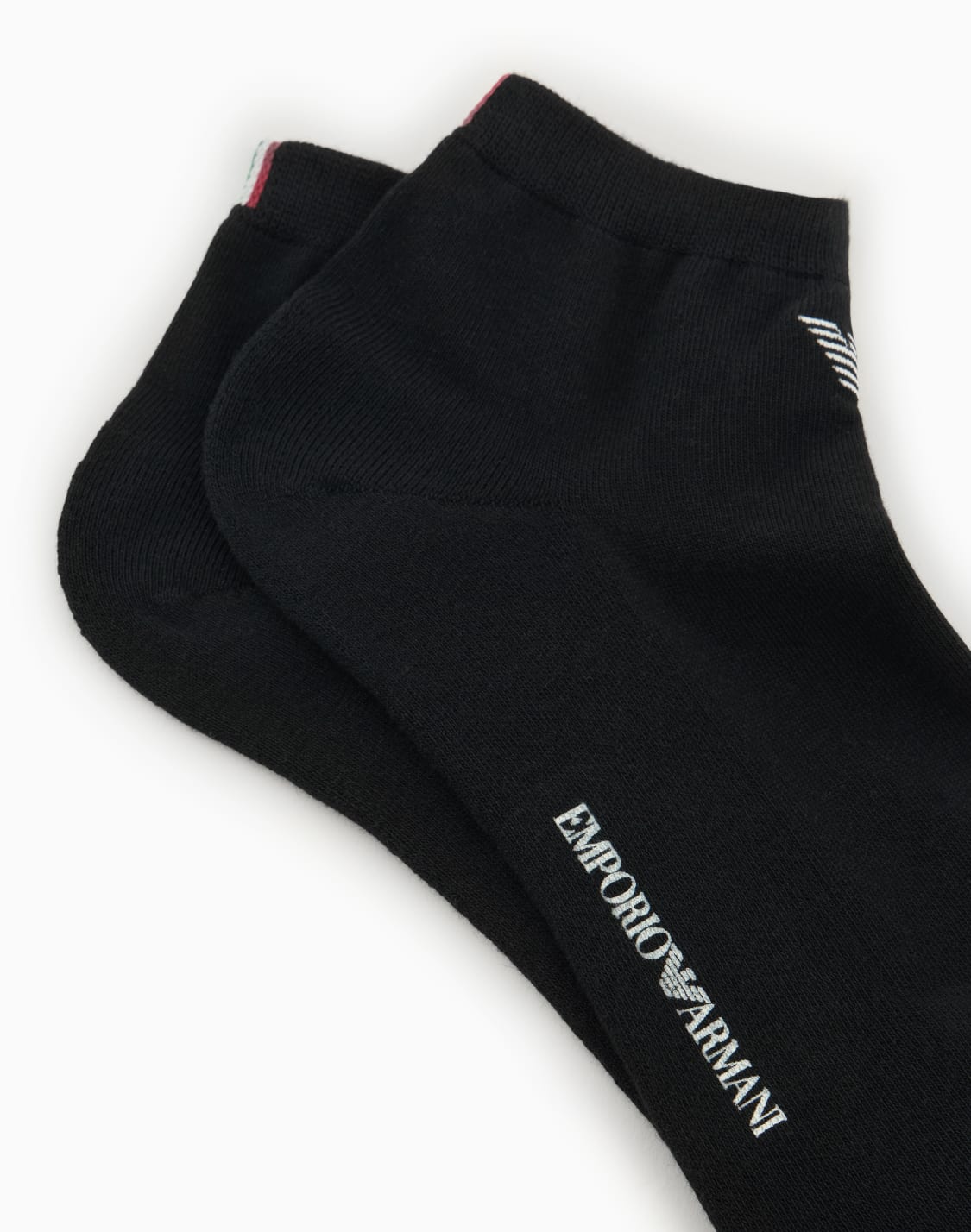アンクル丈刺繍イグルロゴソックス-ブラック--emporio-armani